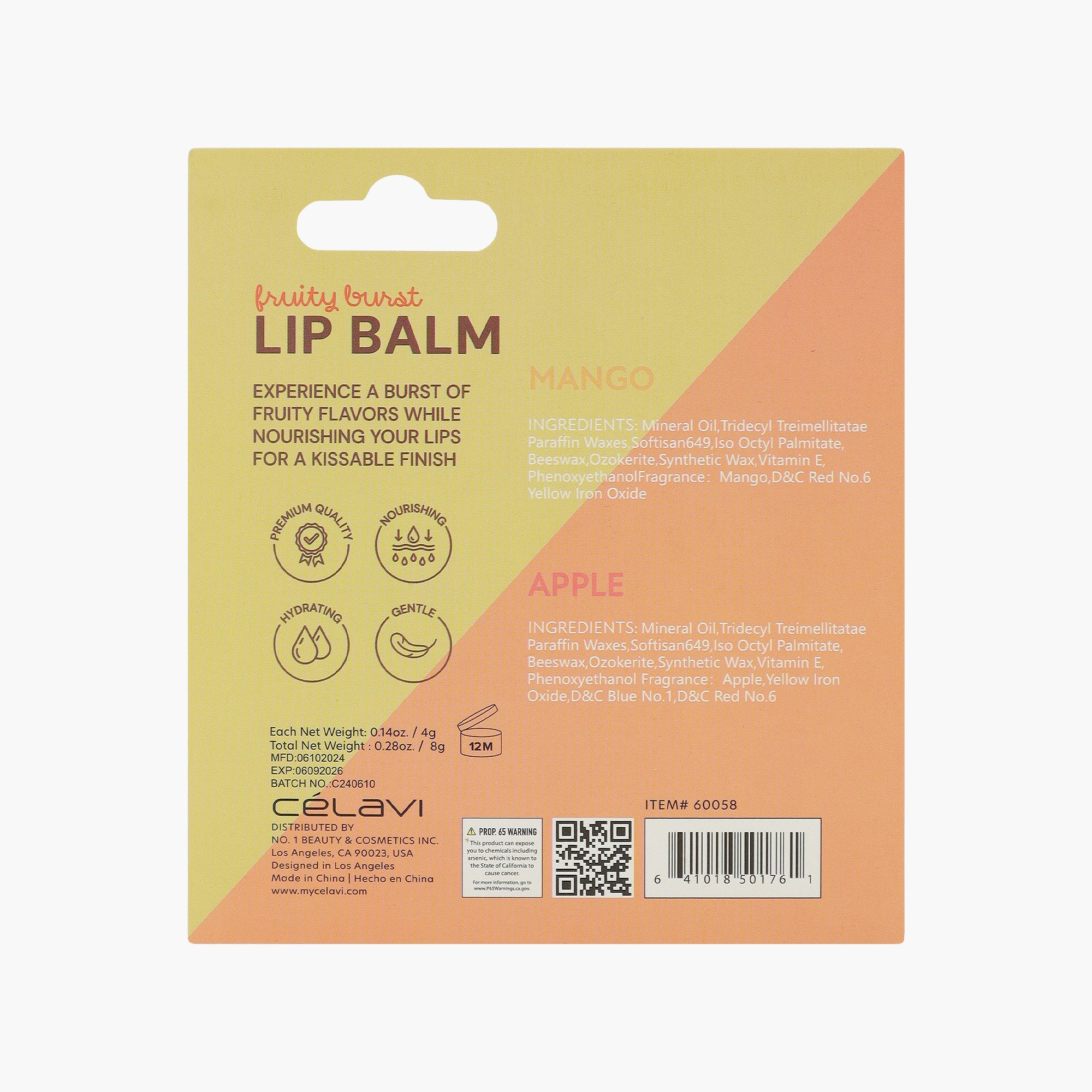 LIP BALM 2PC SET(APPLE+MANGO)