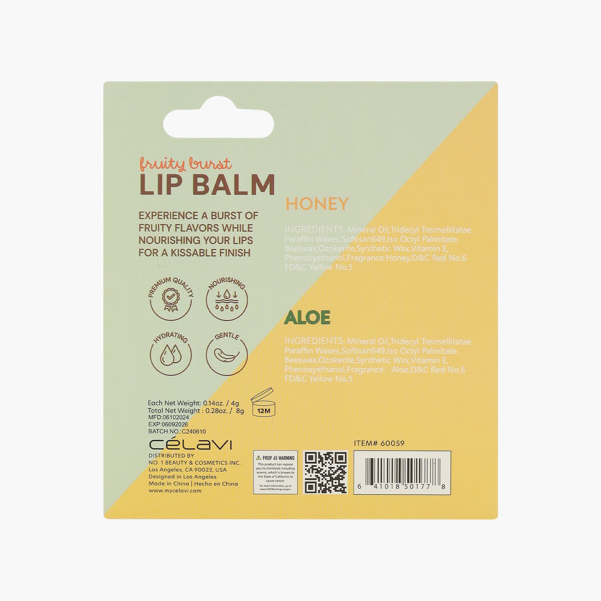 LIP BALM 2PC SET(ALOE+HONEY)