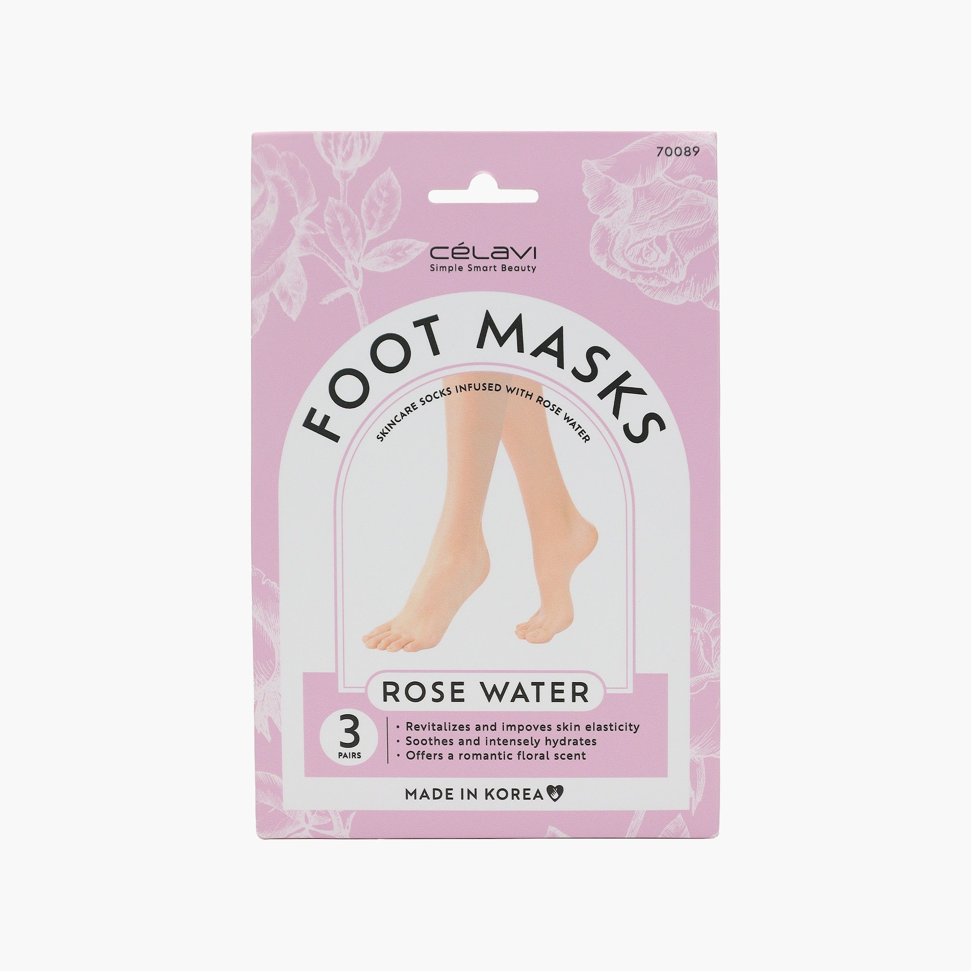 FOOT MASK ROSE WATER 3 PAIRS