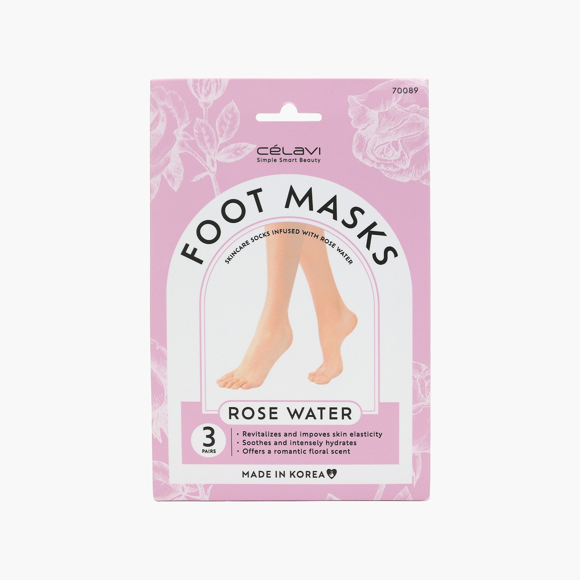 FOOT MASK ROSE WATER 3 PAIRS