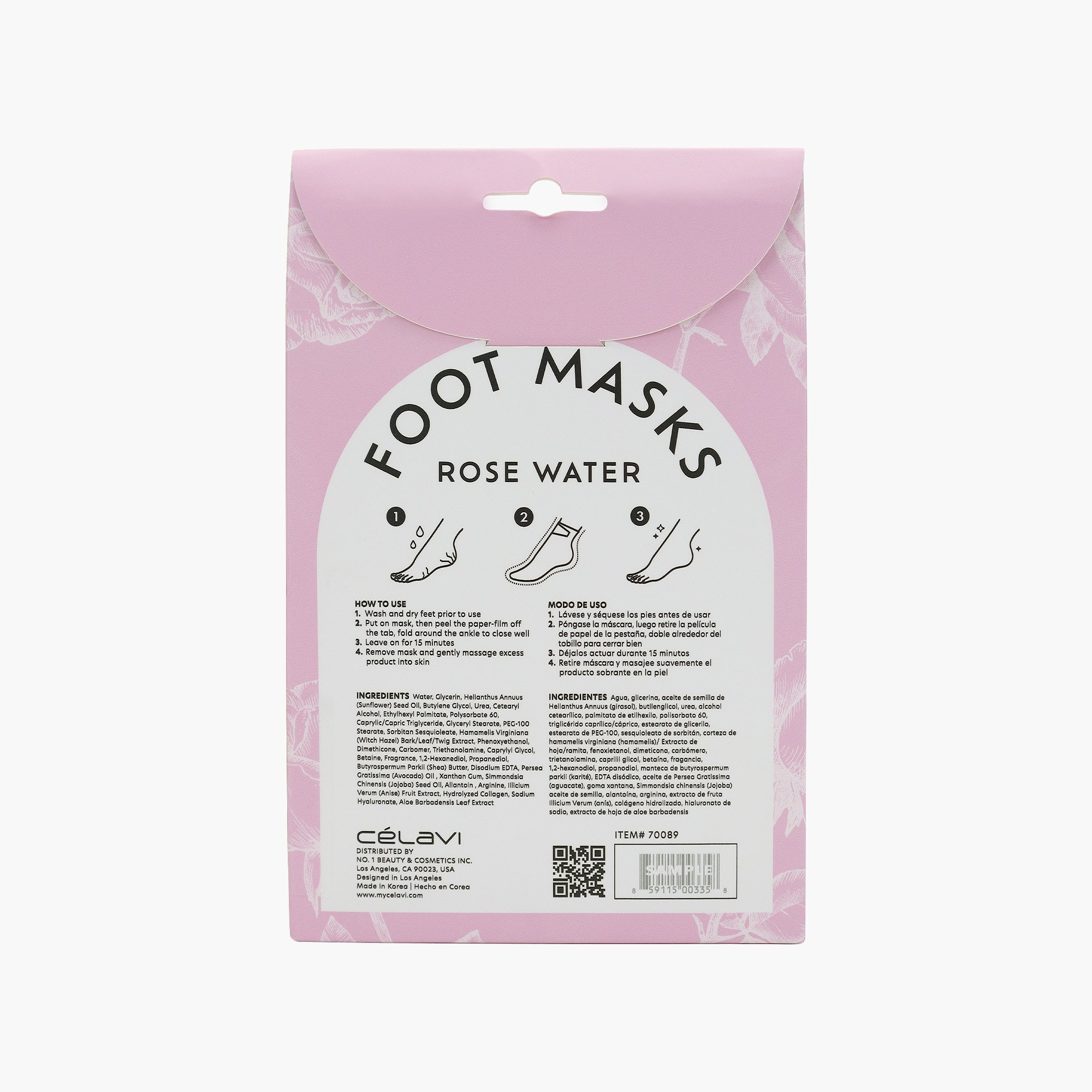 FOOT MASK ROSE WATER 3 PAIRS