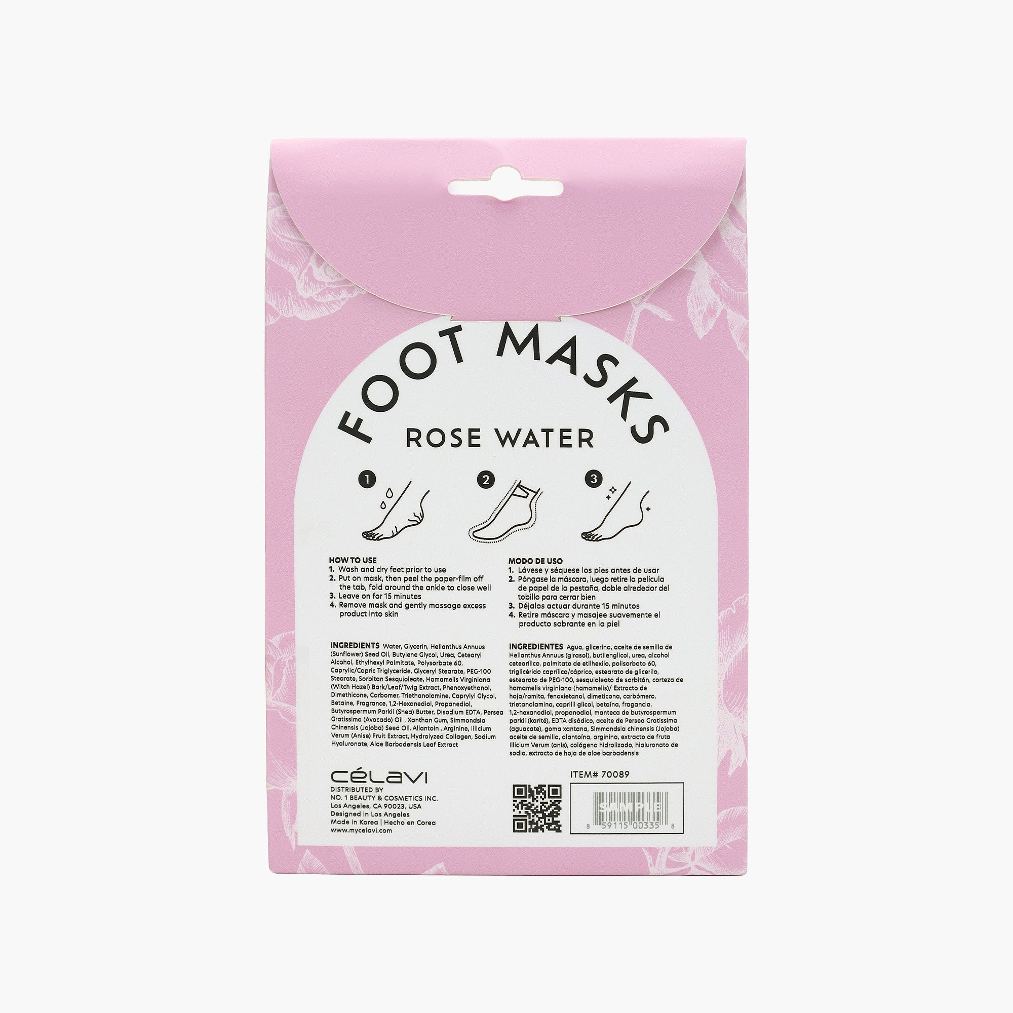 FOOT MASK ROSE WATER 3 PAIRS