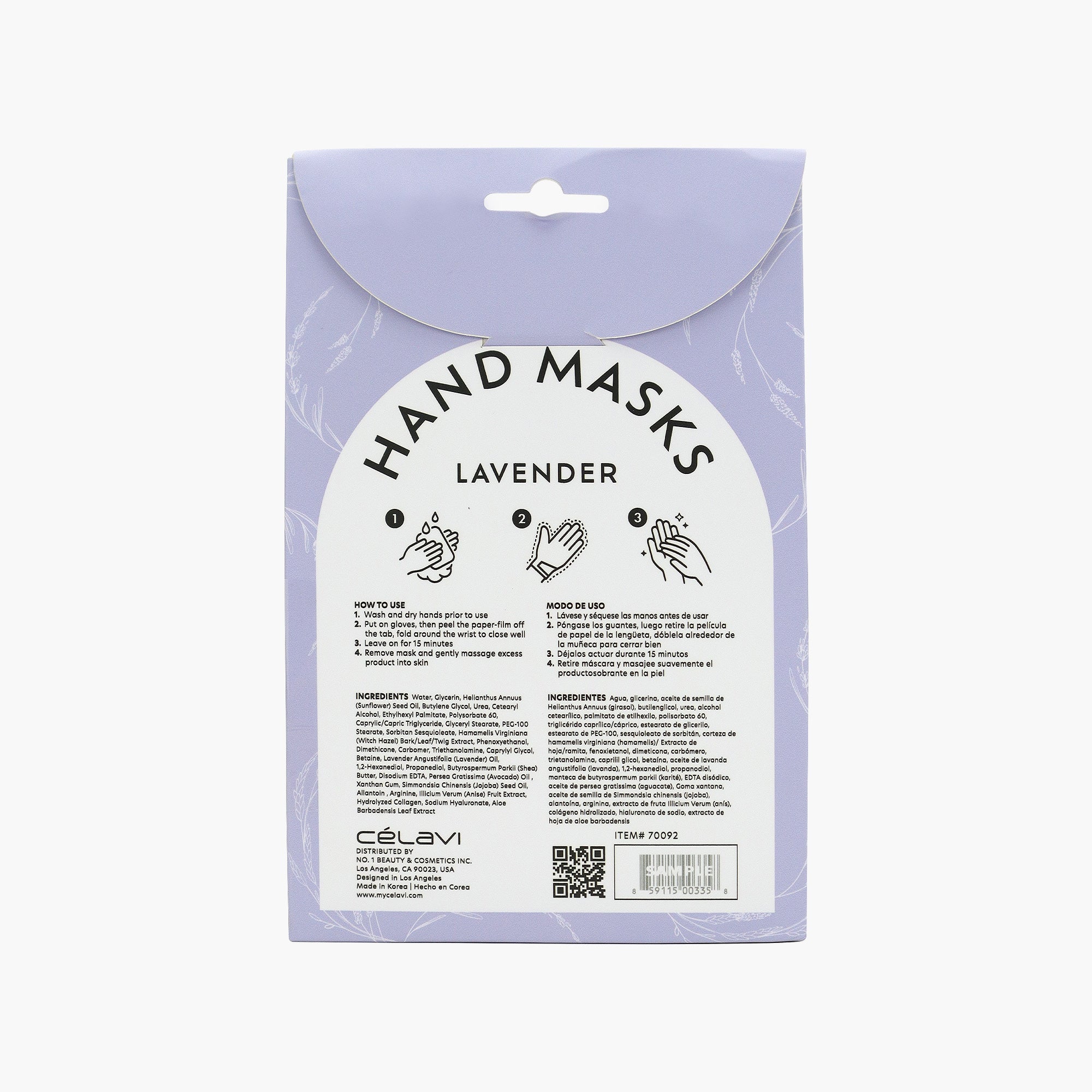 HAND MASK LAVENDER 3 PAIRS