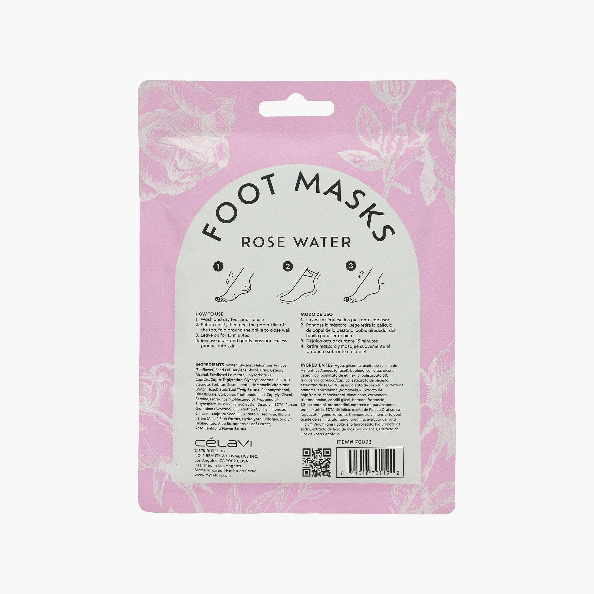 FOOT MASK ROSE WATER 1 PAIR