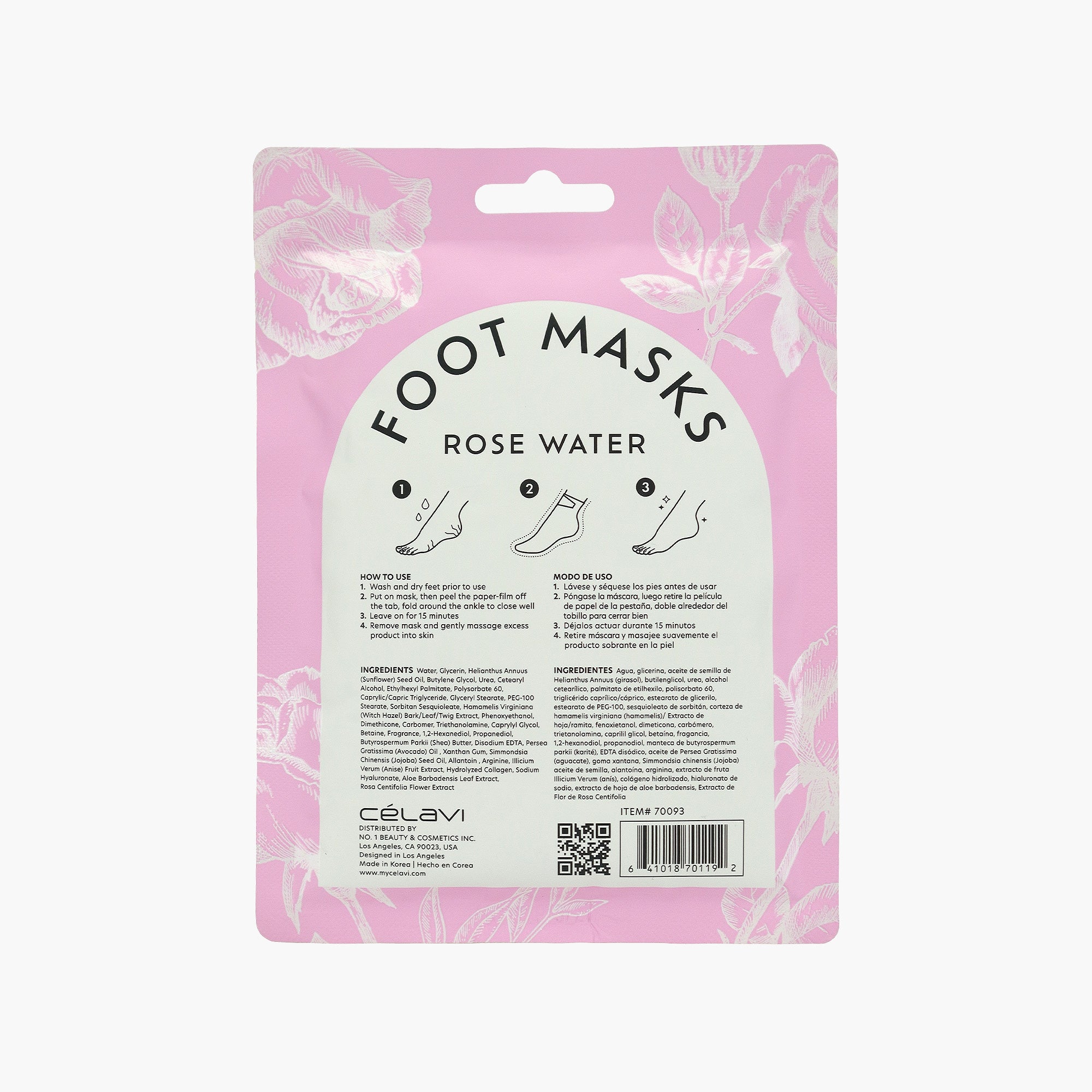 FOOT MASK ROSE WATER 1 PAIR