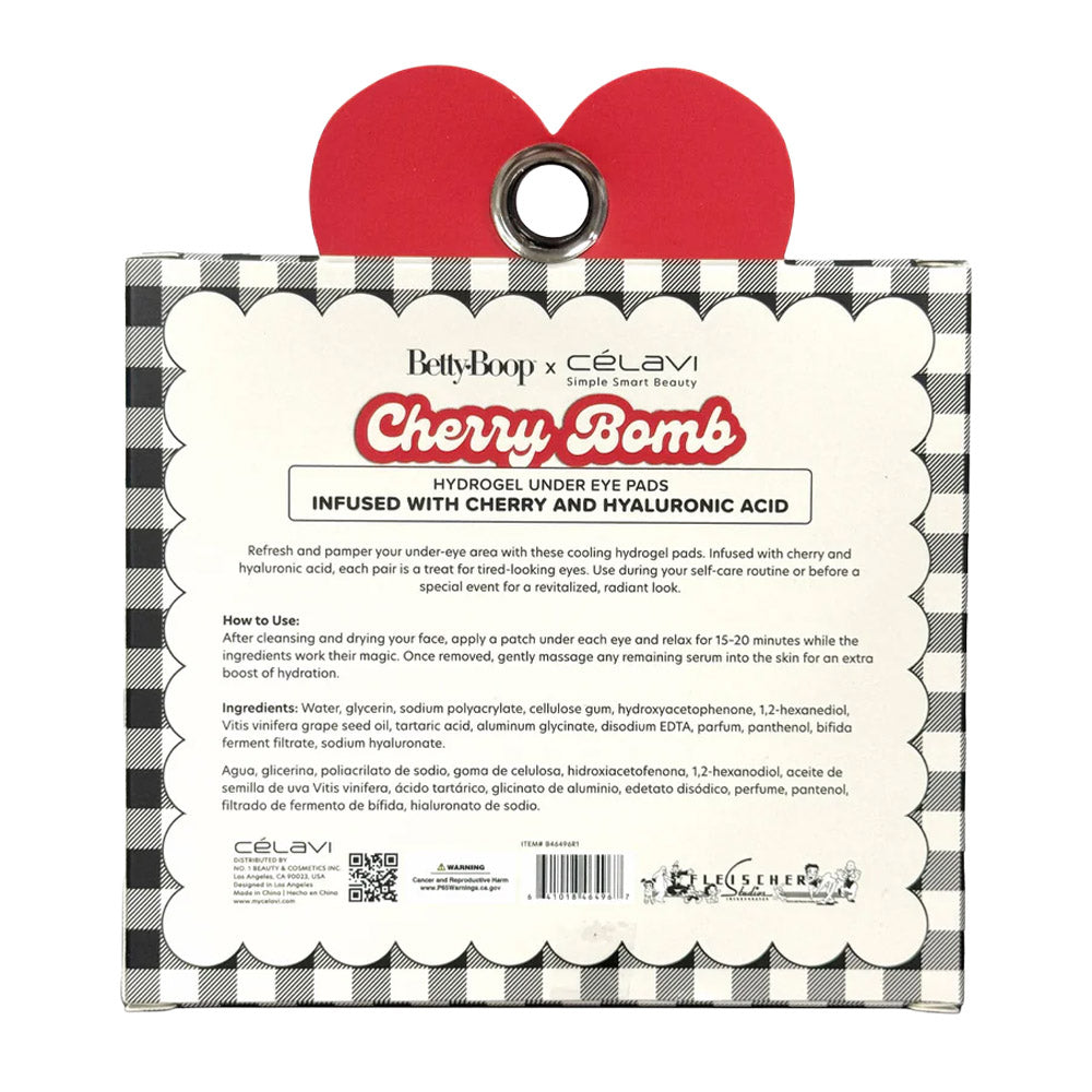 Ross Q1 Betty Boop 6 Pair Hydrogel Under Eye Pads Black Gingham