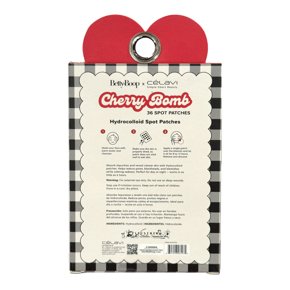 Betty Boop 36 Piece Spot Patches Black Gingham