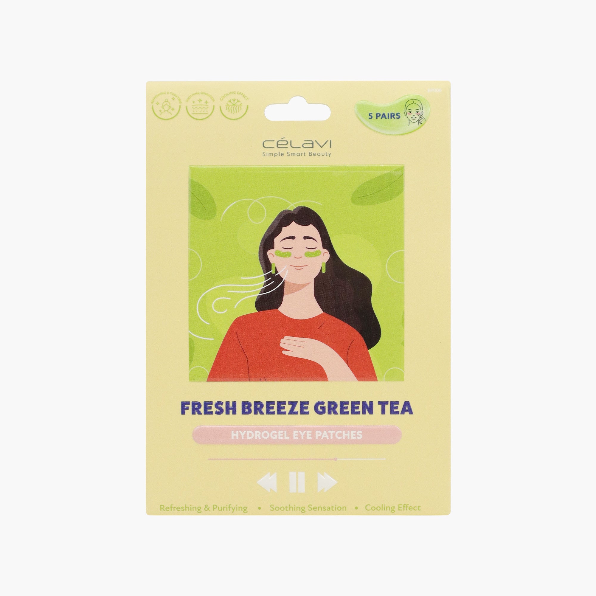 FRESH BREEZE GREEN TEA HYDROGEL EYE PATCHES