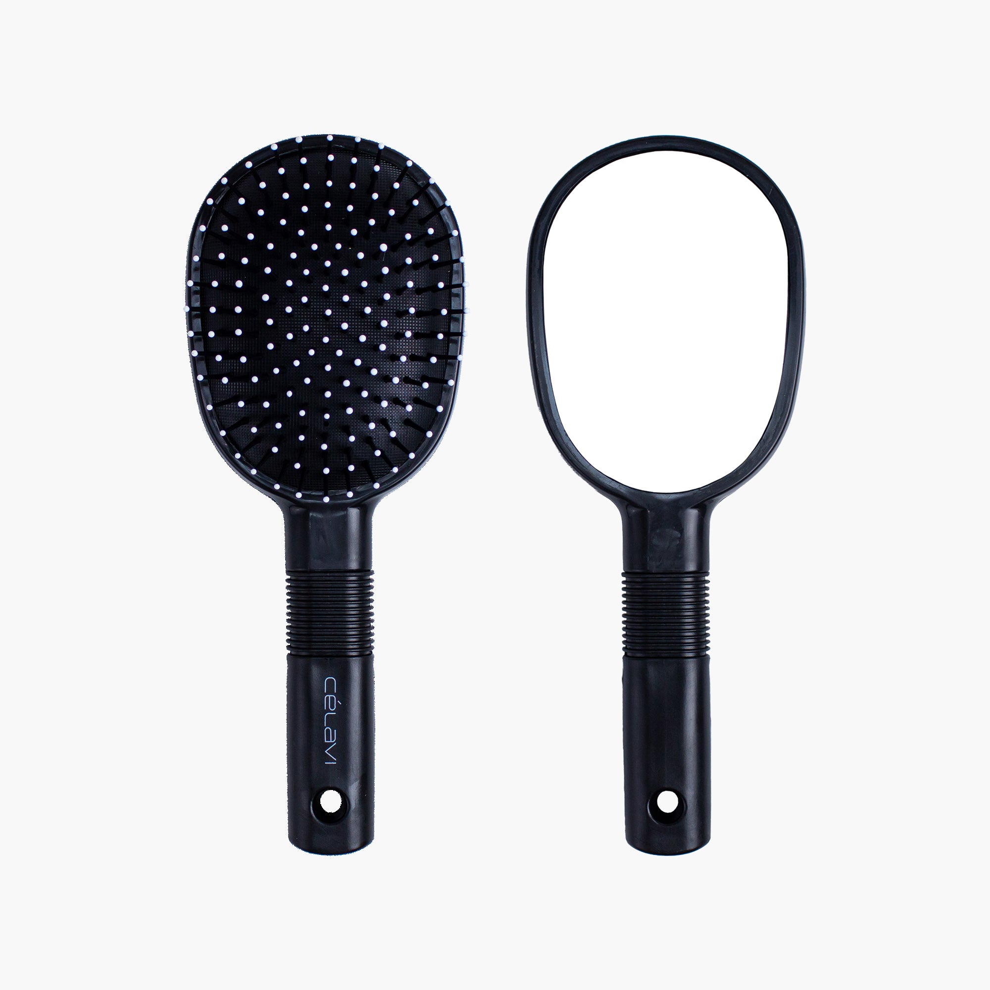 2 IN 1 HAIR BRUSH WITH MIRROR