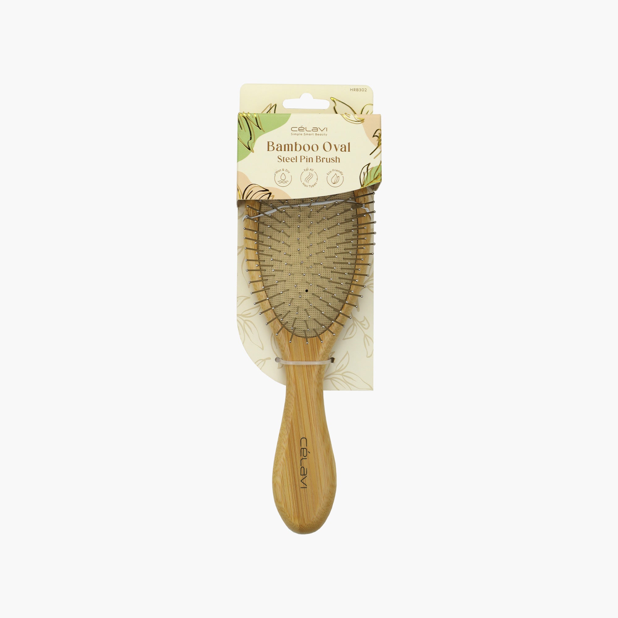 BAMBOO OVAL METAL PIN BRUSH