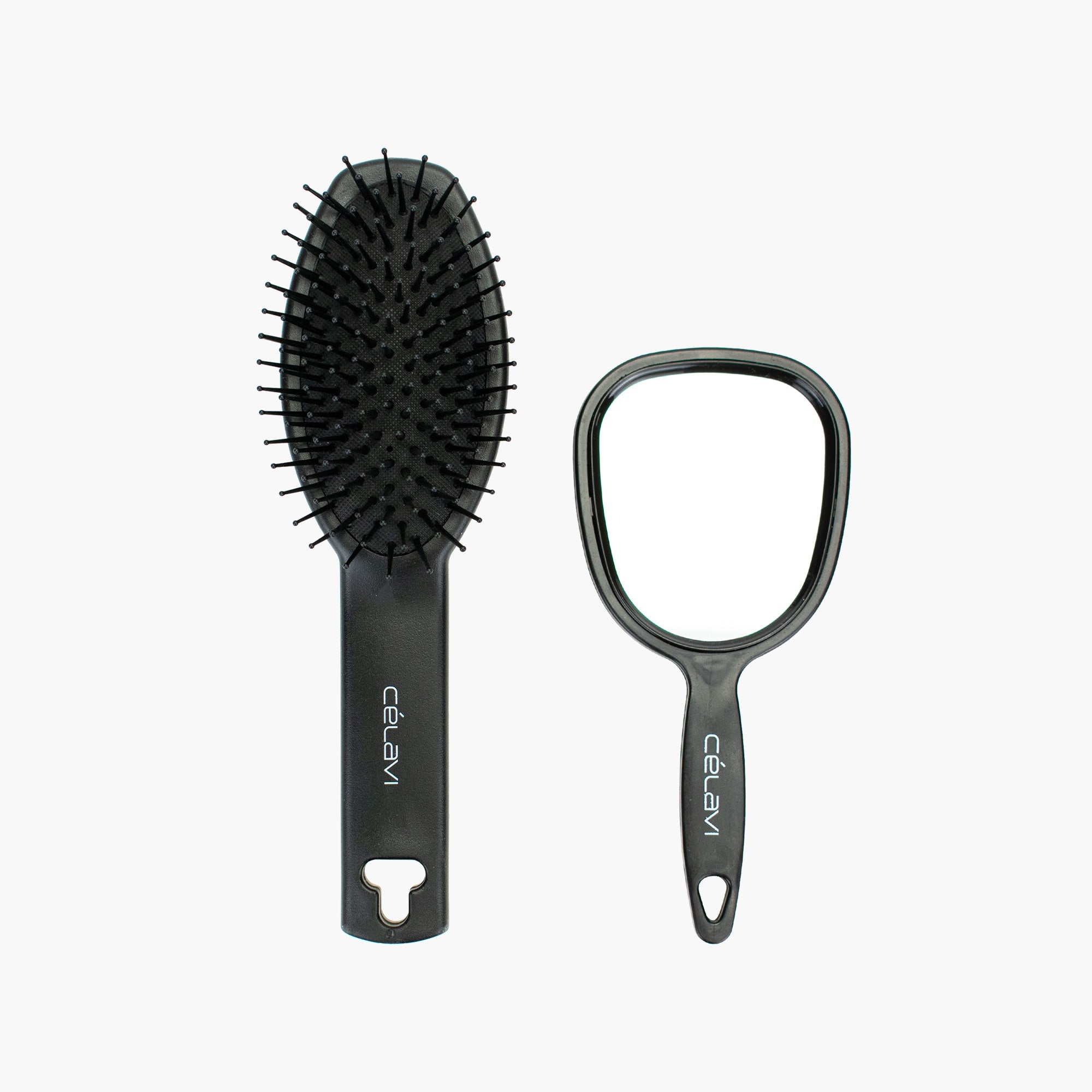 OVAL PADDLE BRUSH W/ MIRROR