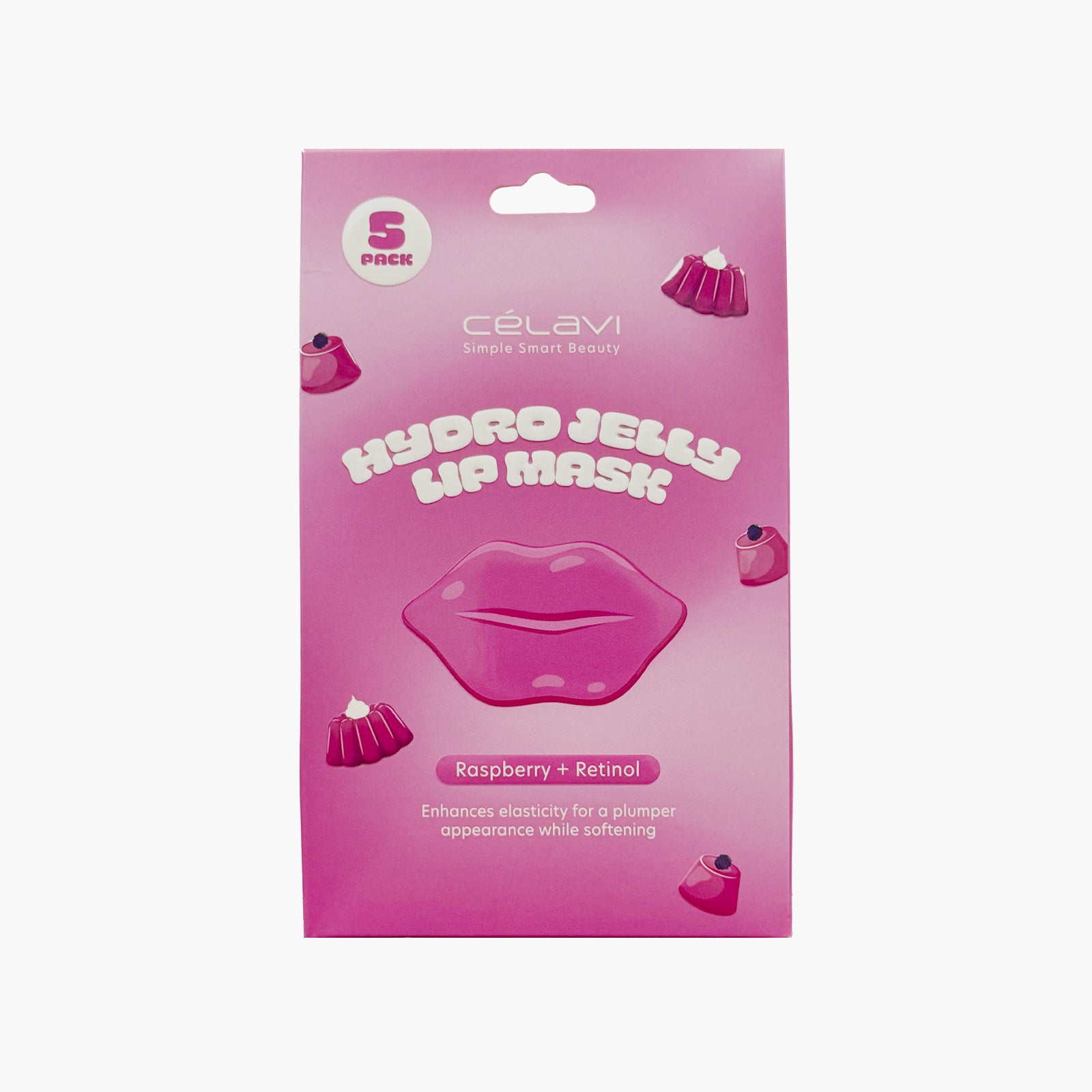 #LM001 - HYDROGEL LIP MASK 5 PACK - RASPBERRY + RETINOL