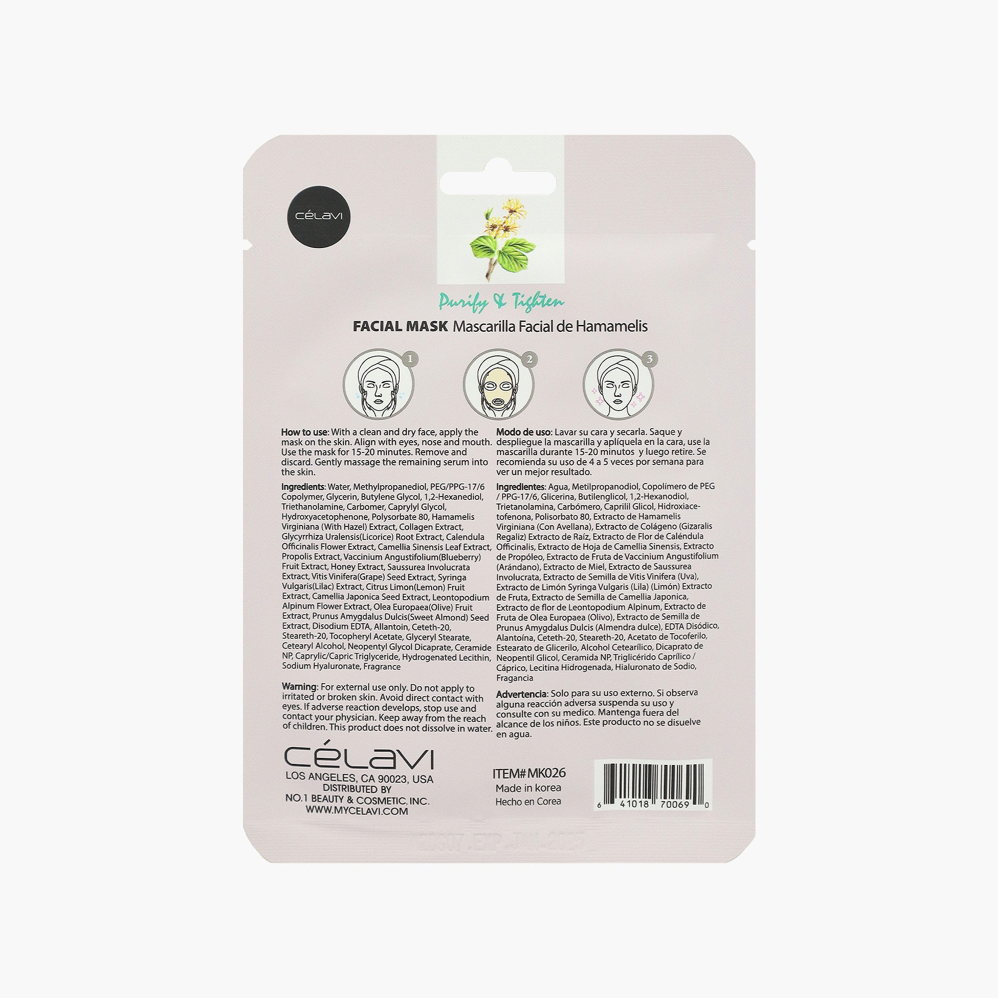 CÉLAVI MASK PACK WITCH HAZEL