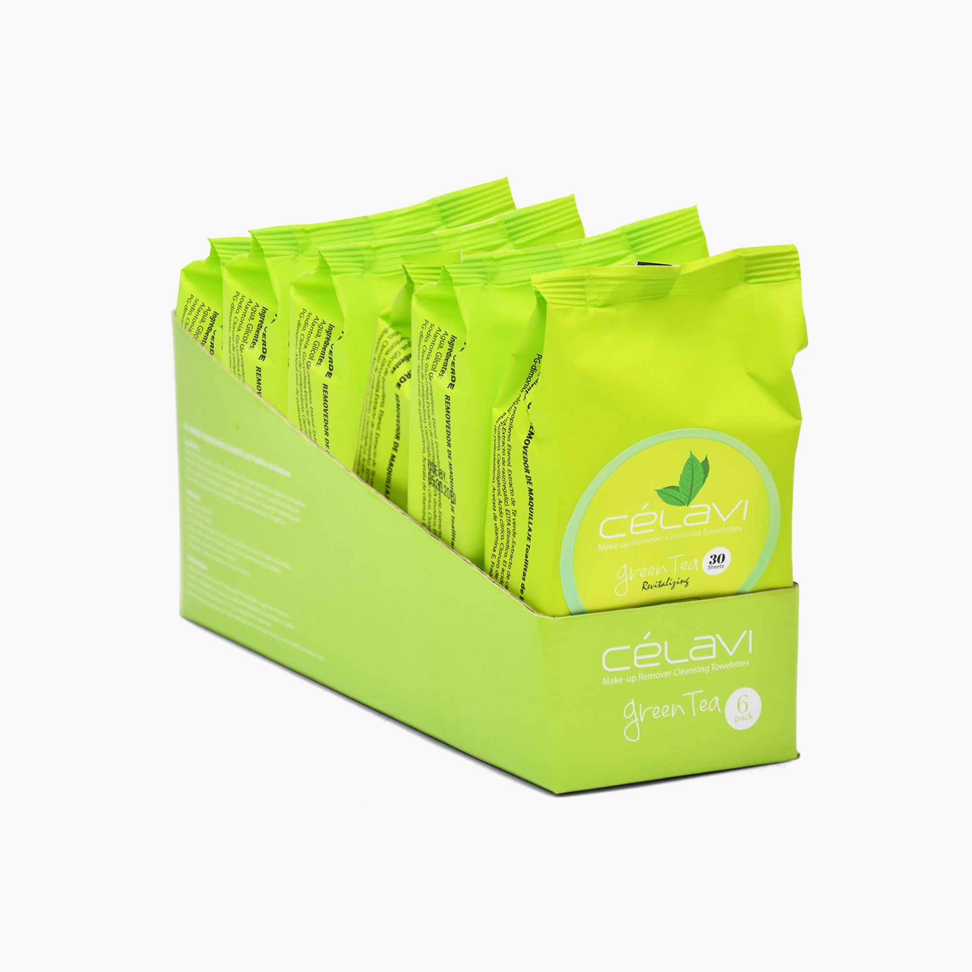 CÉLAVI CLEANSING TISSUE GREEN TEA 6PK