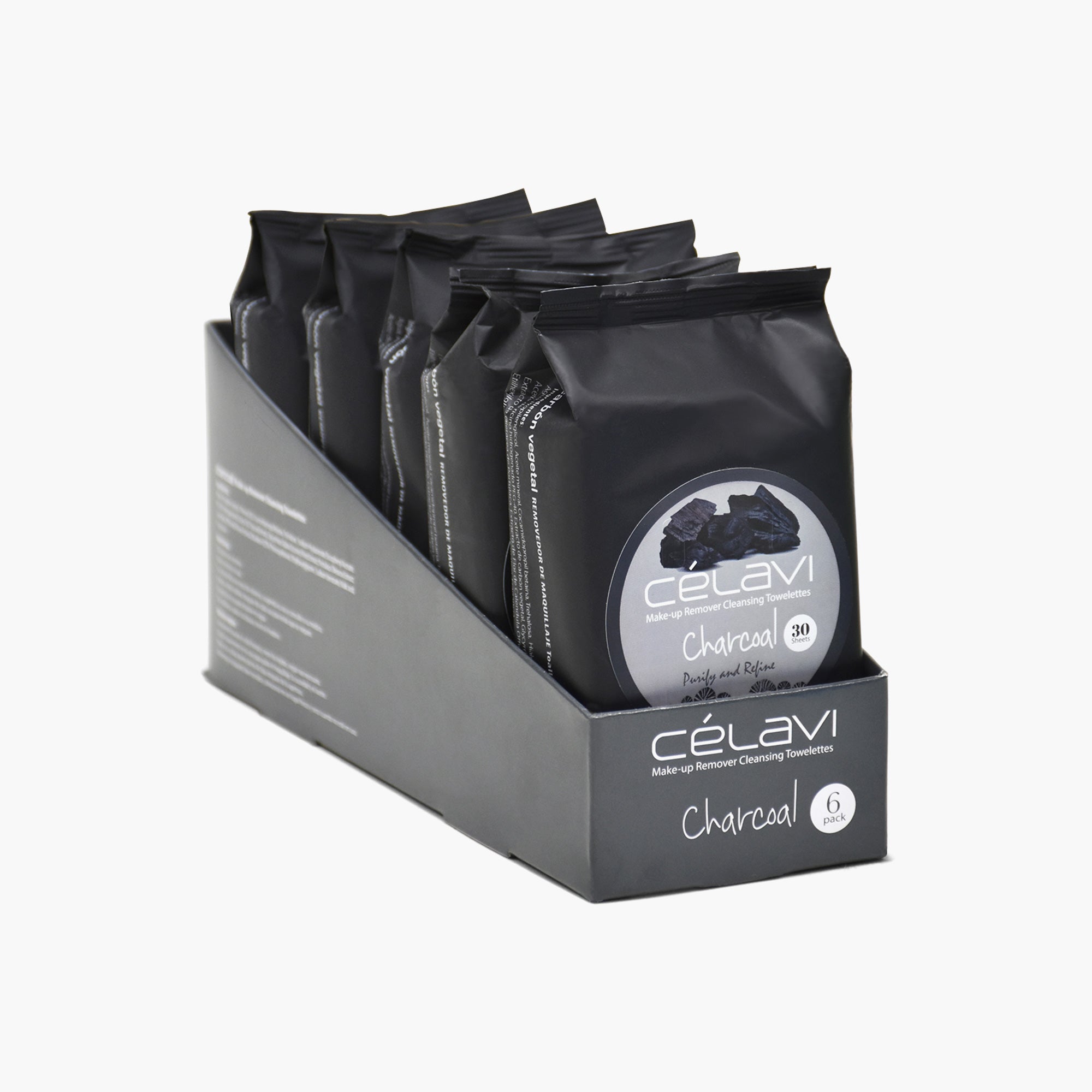 CÉLAVI CLEANSING TISSUE CHARCOAL 6PK