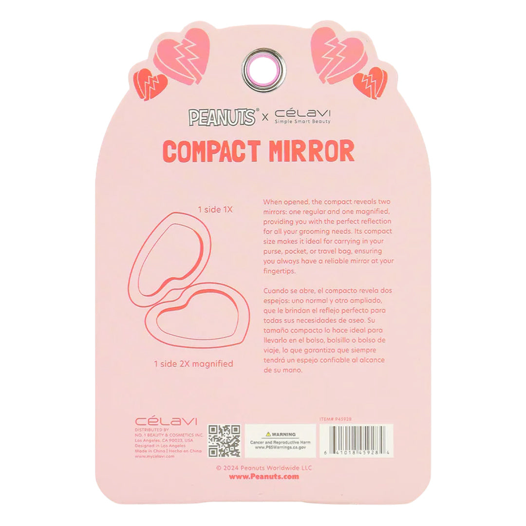 PEANUTS HEART SHAPED SOFT TOUCH COMPACT MIRROR (V-DAY)