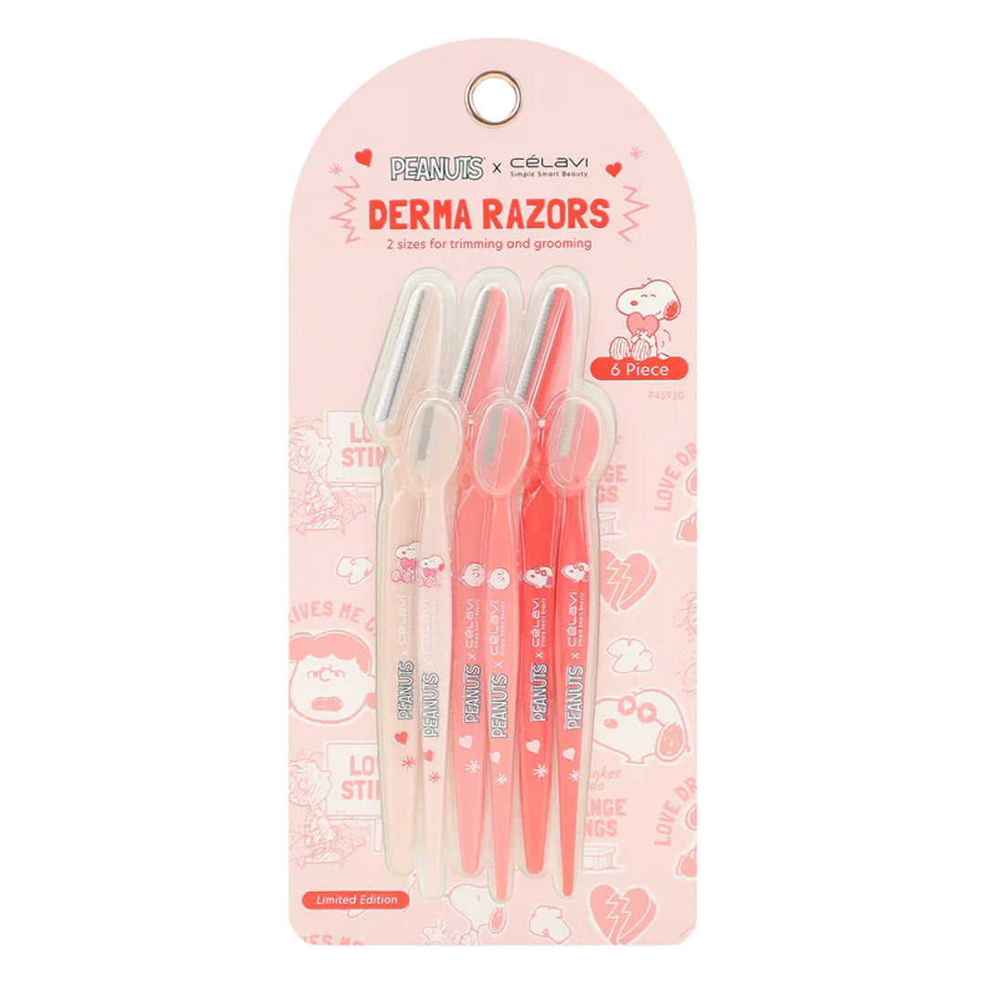 PEANUTS 6PC DERMA RAZORS (2 SIZES) (V-DAY)