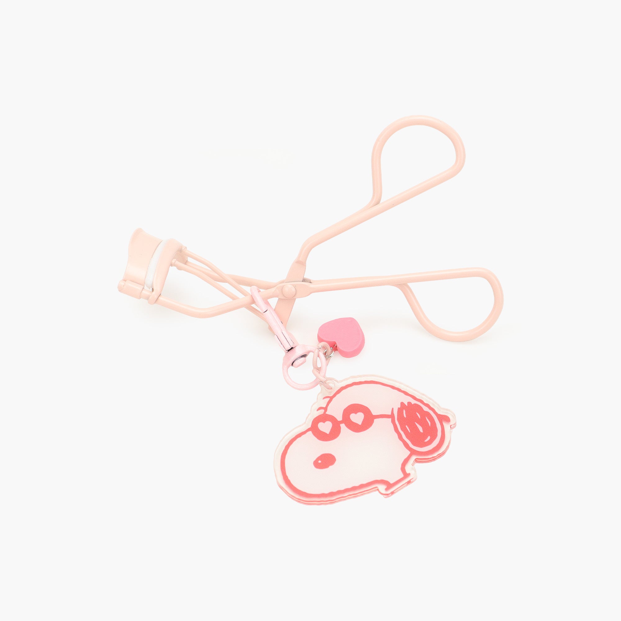 PEANUTS PINK EYELASH CURLER WITH KEYCHAIN