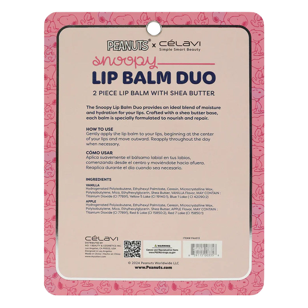 PEANUTS 2PC LIP BALM WITH KEYCHAIN