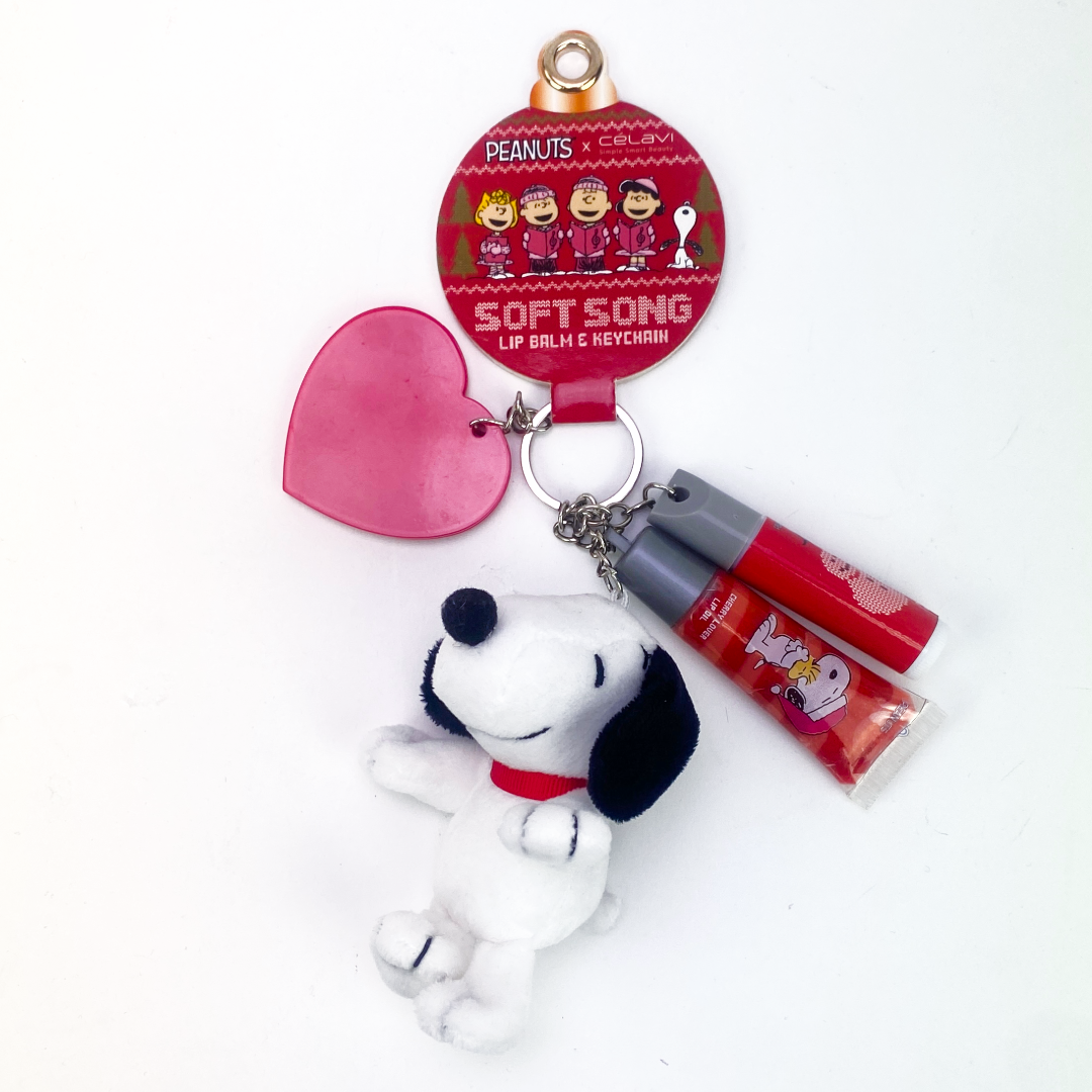 PEANUTS CHRISTMAS LIP BALM AND KEYCHAIN