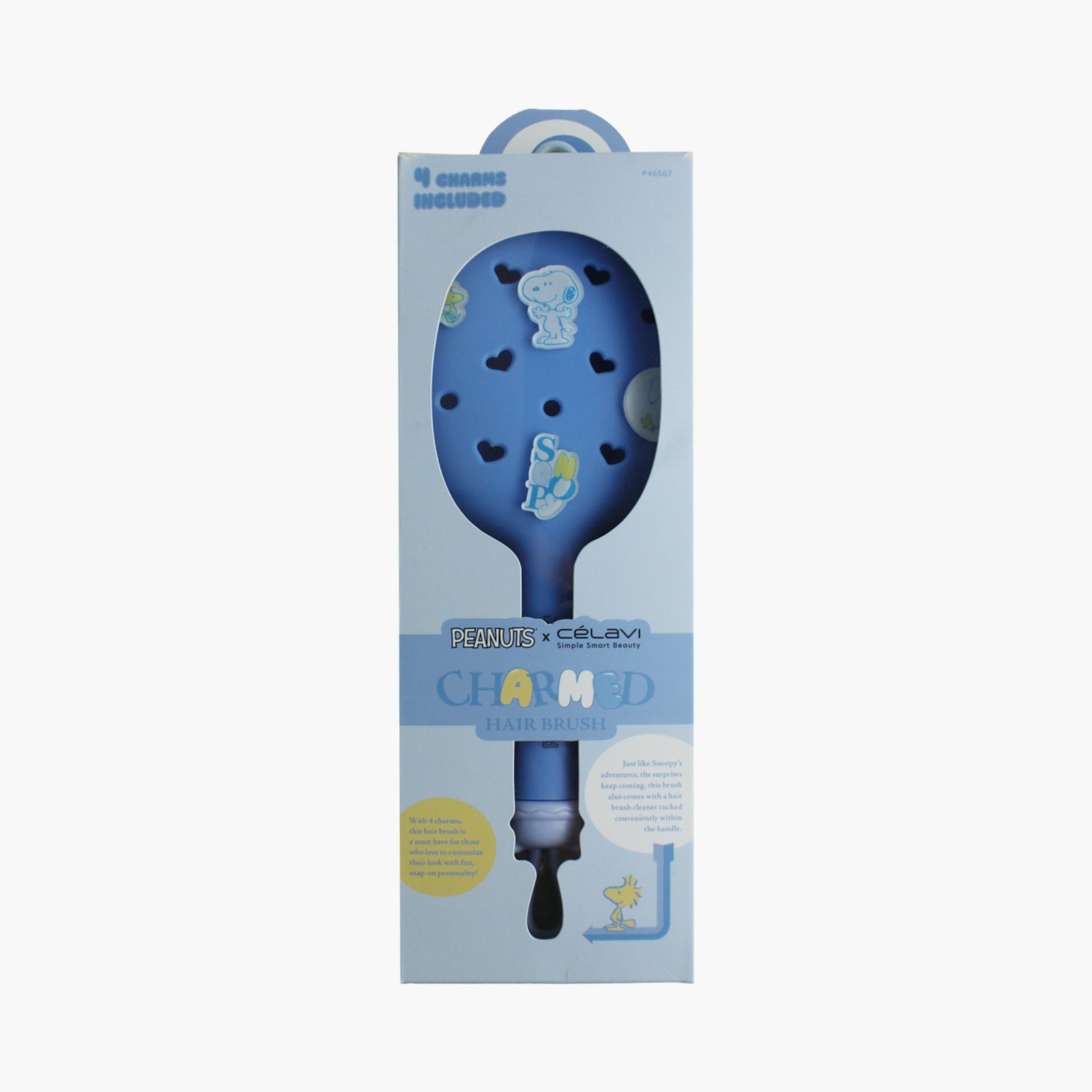 #P46567 - Celavi Peanuts Everyday Charm Hair Brush Blue
