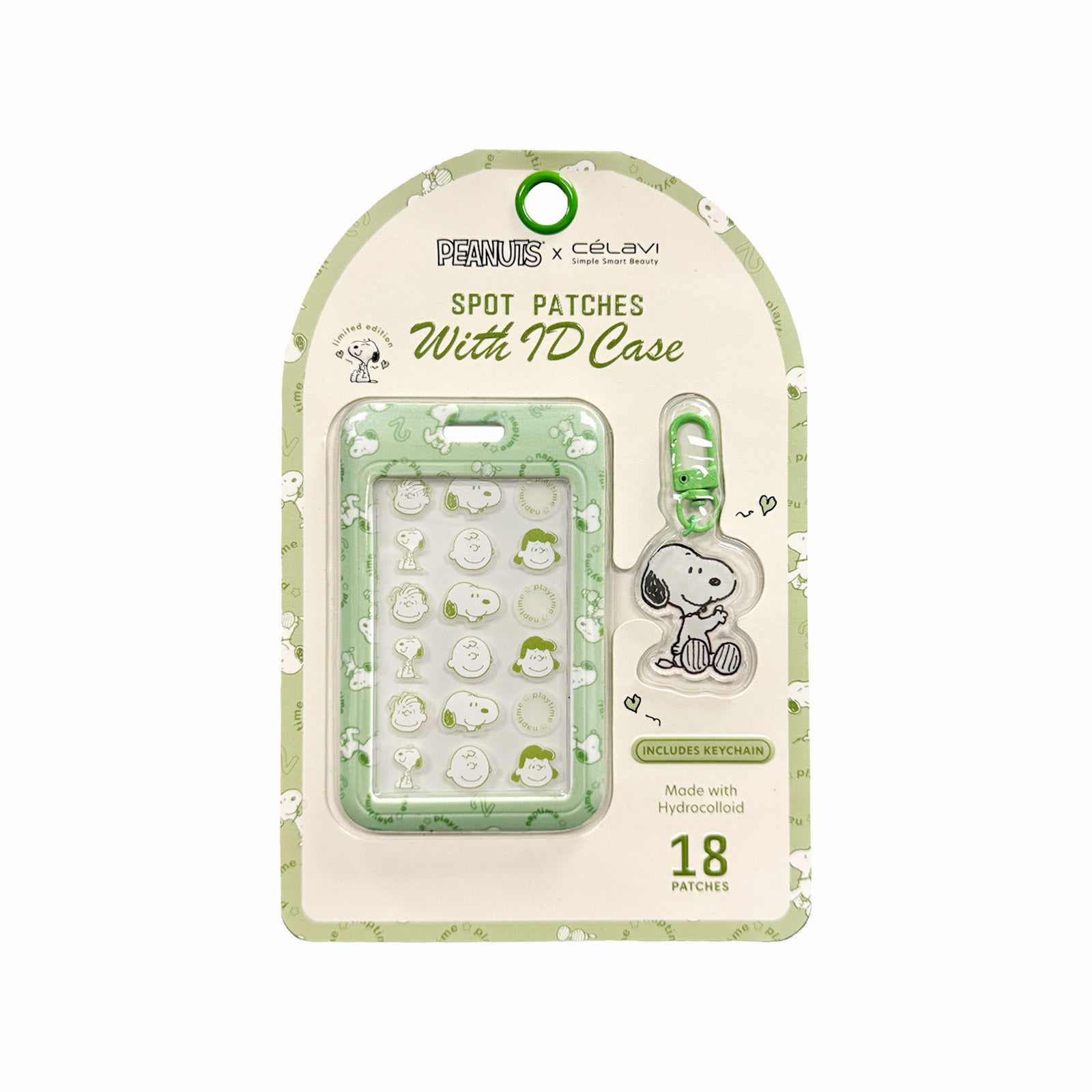 #P46799 - Celavi Peanuts 18 Piece Spot Patches and ID Case with Keychain