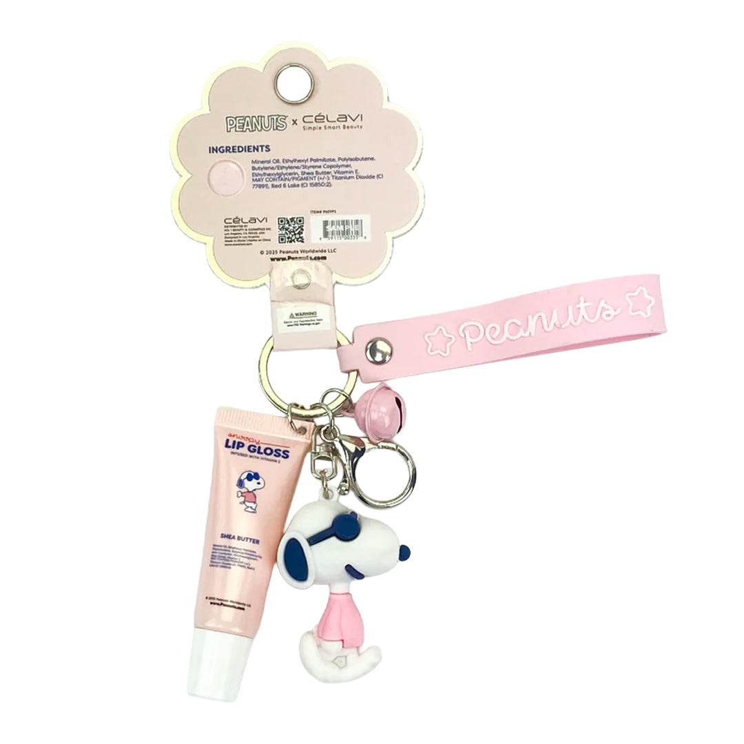 Celavi Peanuts Everyday Single Piece Lip Gloss Keychain