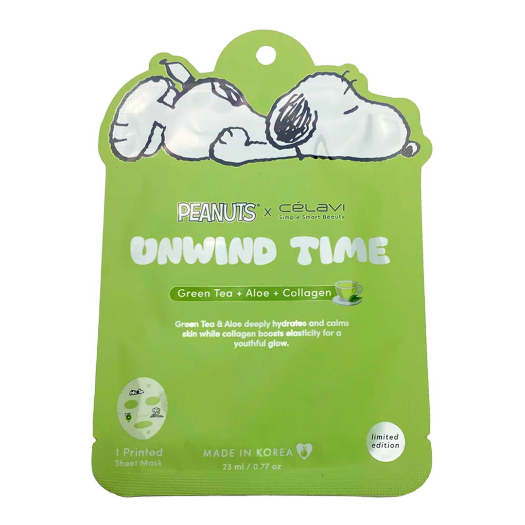 #P70141 - MASCARILLA ESTAMPADA DE CACAHUETE (5 PIEZAS) - TÉ VERDE + ALOE + COLÁGENO