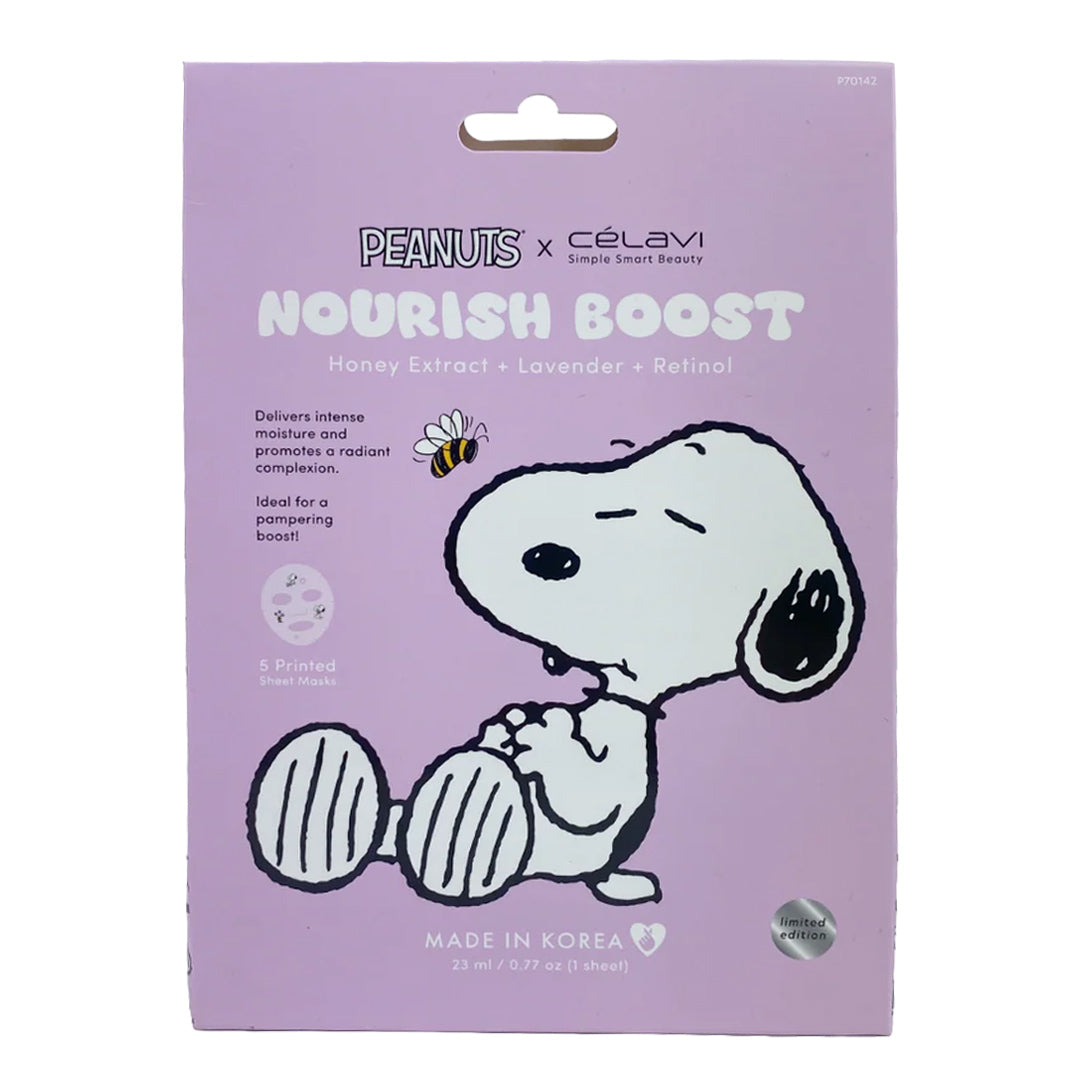 PEANUTS PRINTED SHEET MASK - HONEY EXTRACT + LAVENDER + RETINOL