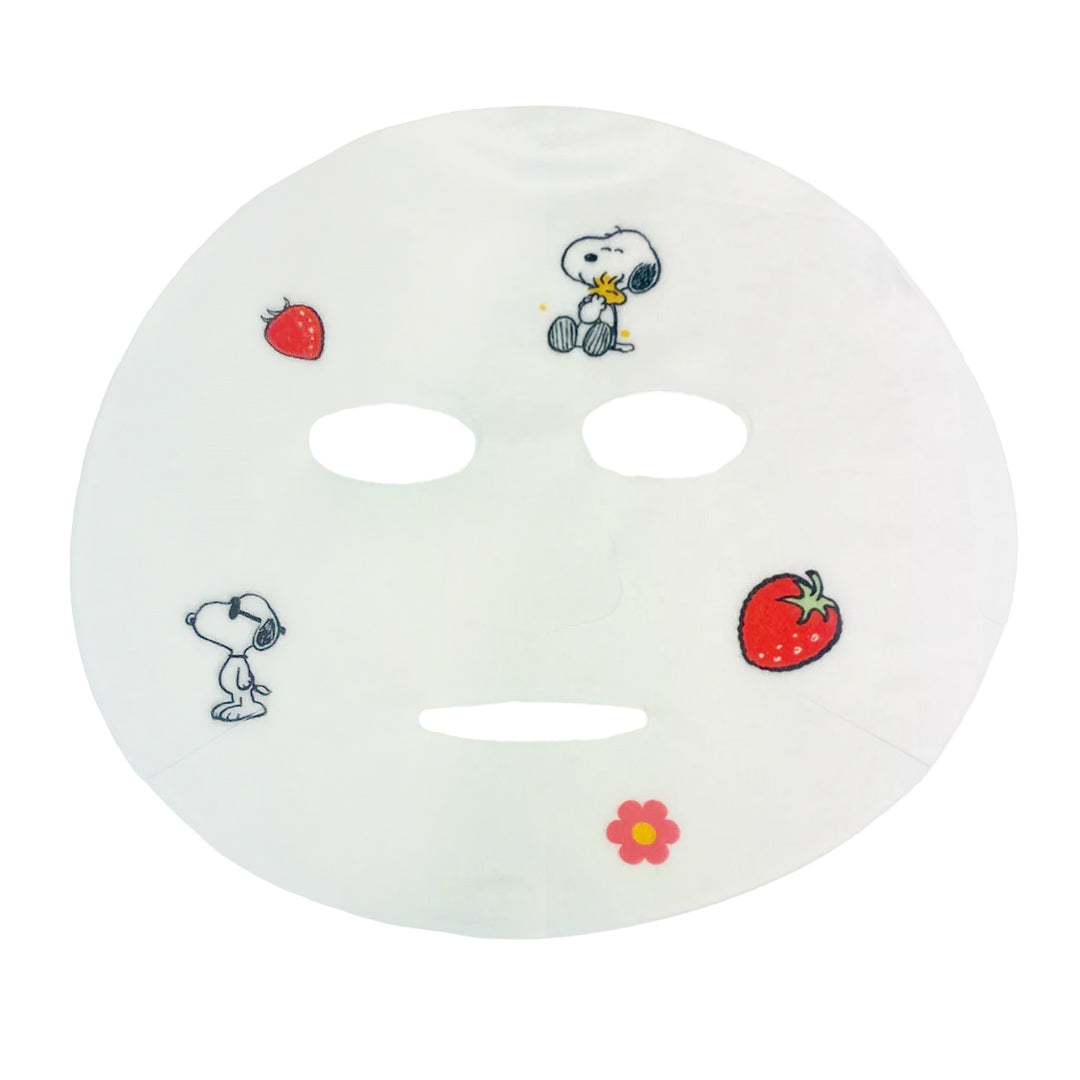PEANUTS PRINTED SHEET MASK - STRAWBERRY + NIACINAMIDE + VITA