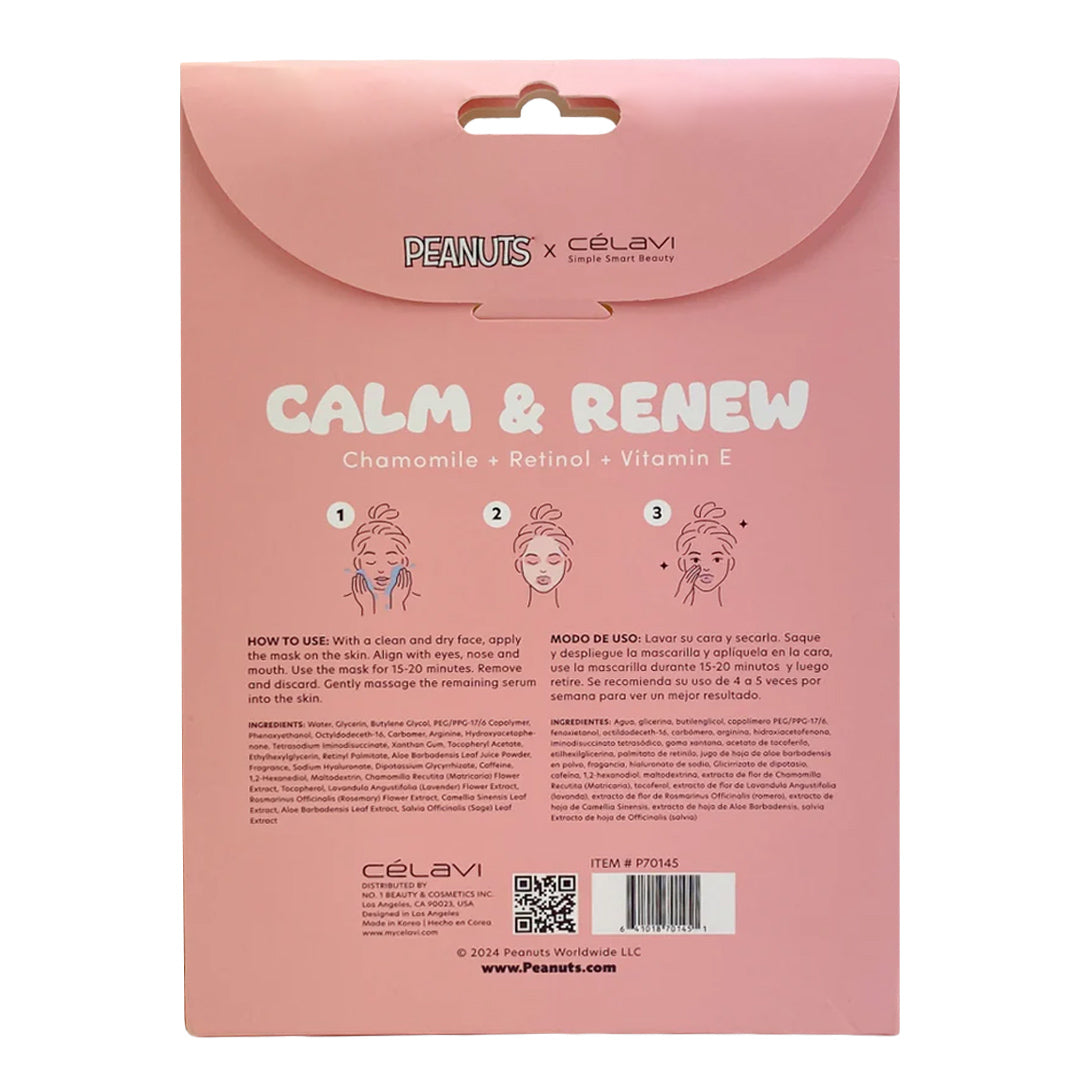 #P70145 - MASCARILLA ESTAMPADA DE MANÍ - MANZANILLA + RETINOL + VITAMINA E