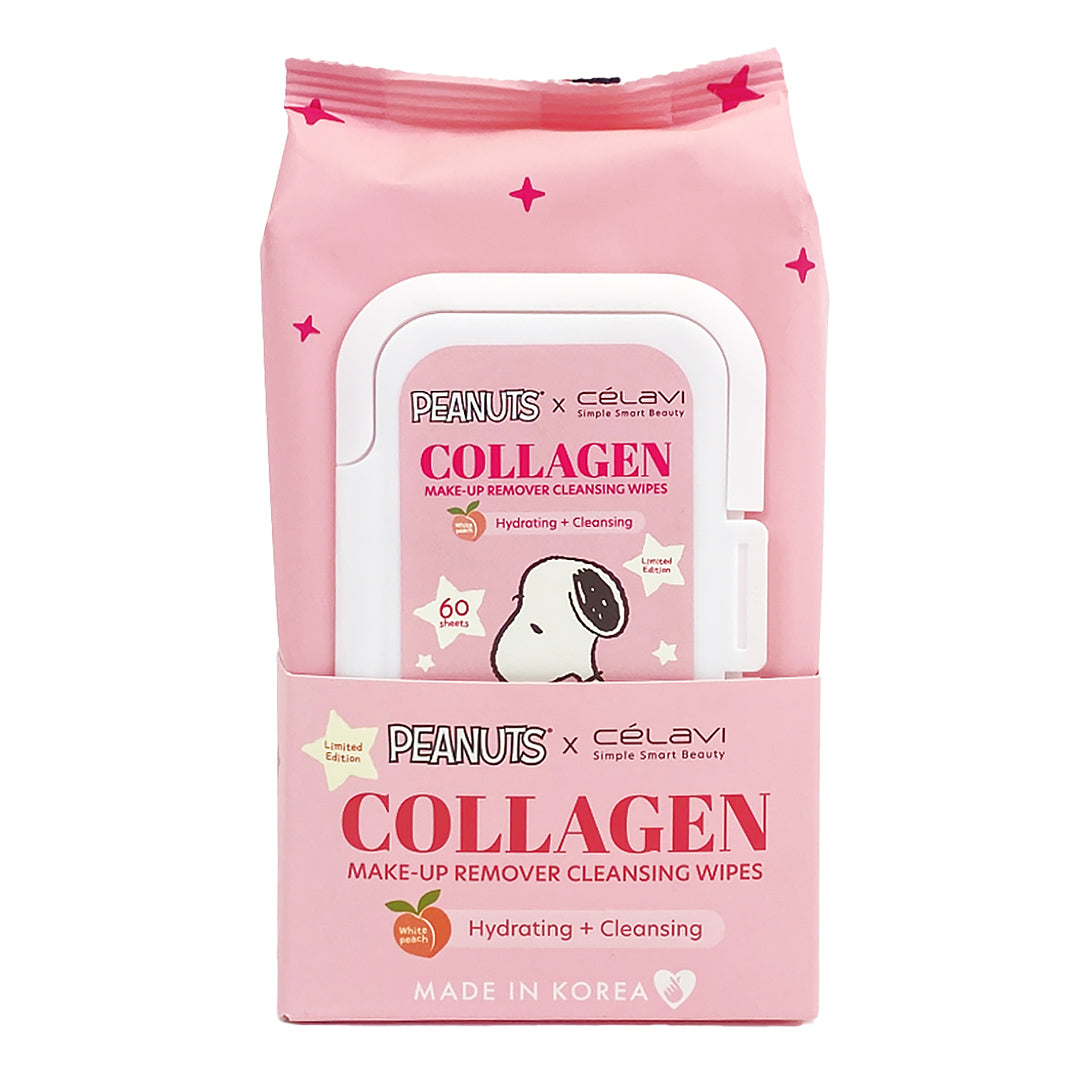 #P70172 - PEANUTS - 60 PAÑUELOS DESMAQUILLANTES CON COLÁGENO_DURAZNO BLANCO