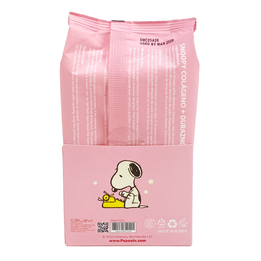 PEANUTS - 60PC COLLAGEN MAKEUP REMOVER TISSUE_WHITE PEACH