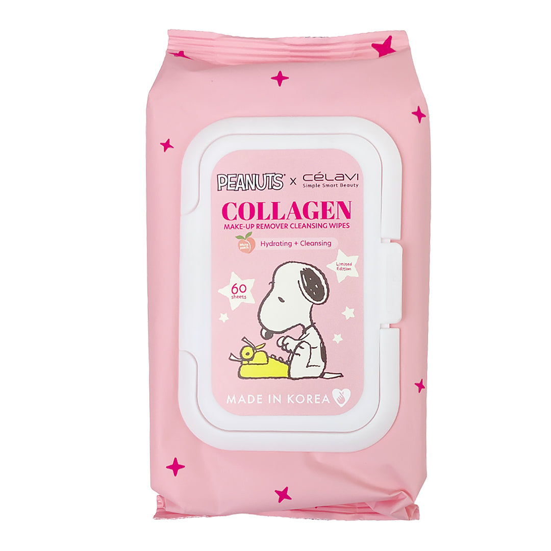 #P70172 - PEANUTS - 60 PAÑUELOS DESMAQUILLANTES CON COLÁGENO_DURAZNO BLANCO