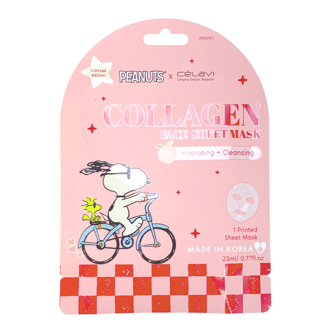 PEANUTS - 5PCS COLLAGEN FACE MASK_WHITE PEACH