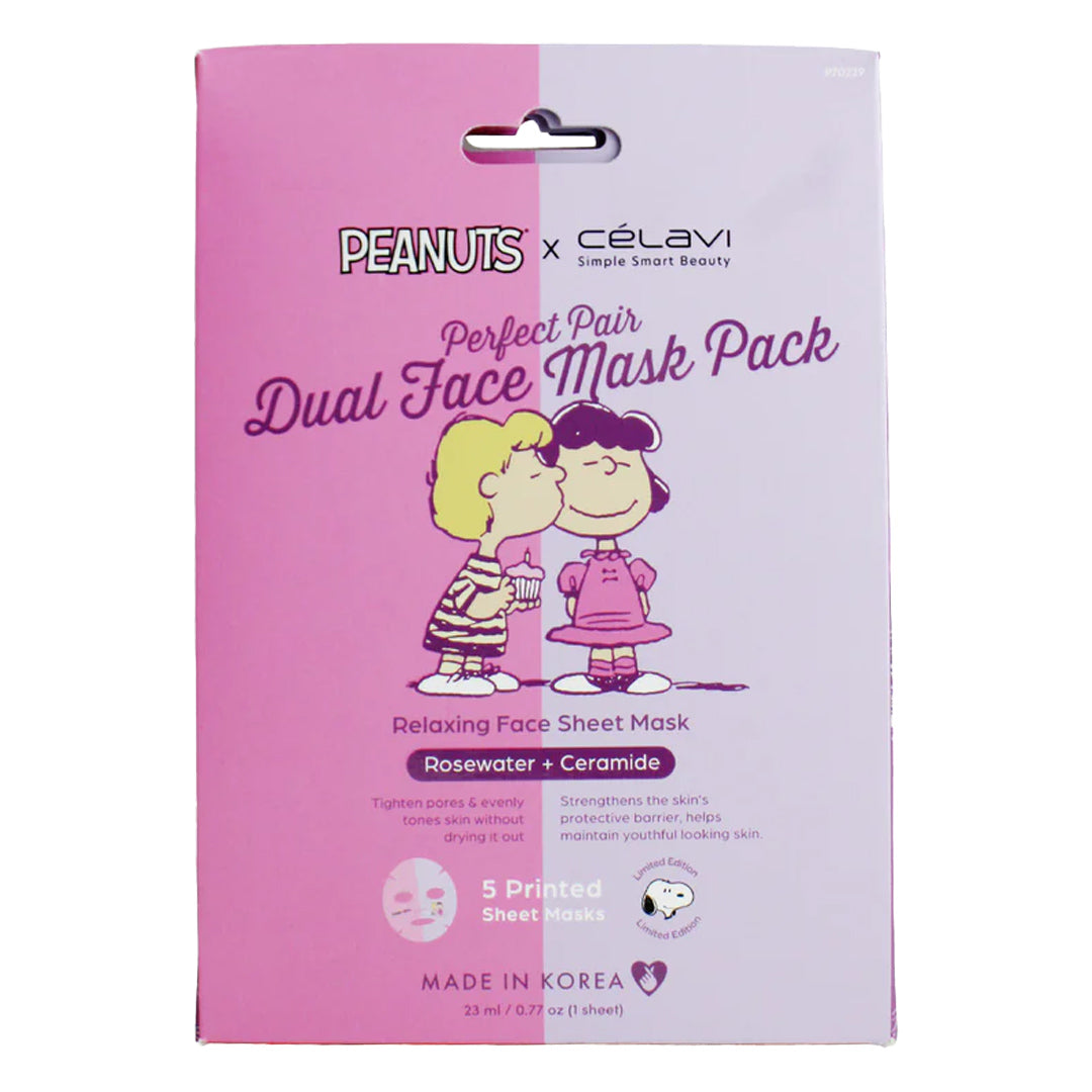 Peanuts Dual Face Mask 5 Pack - Rosewater + Ceramides