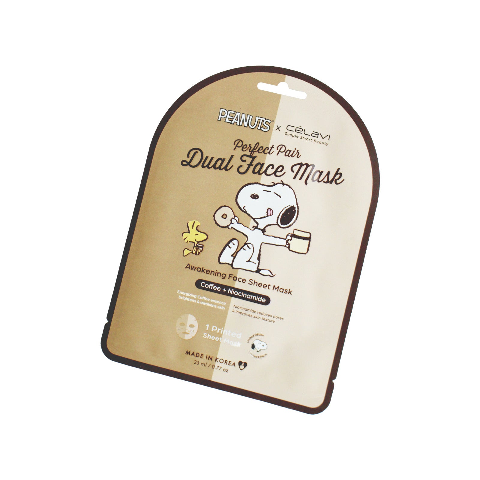 #P70231 - Peanuts Dual Face Mask 5 Pack - Coffee + Niacinamide