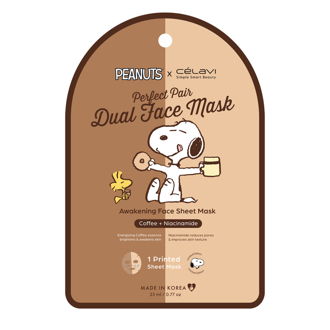 Peanuts Dual Face Mask 5 Pack - Coffee + Niacinamide