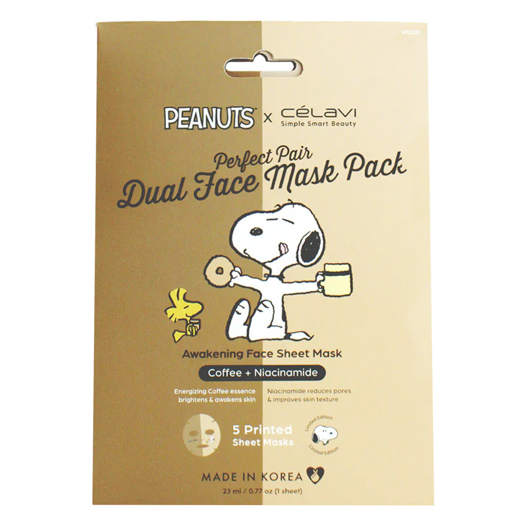 Peanuts Dual Face Mask 5 Pack - Coffee + Niacinamide