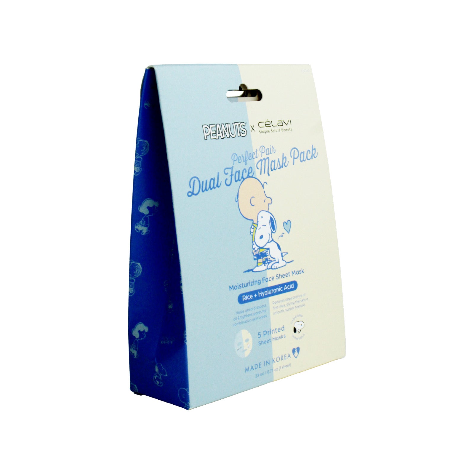 Peanuts Dual Face Mask 5 Pack - Rice + Hyaluronic Acid