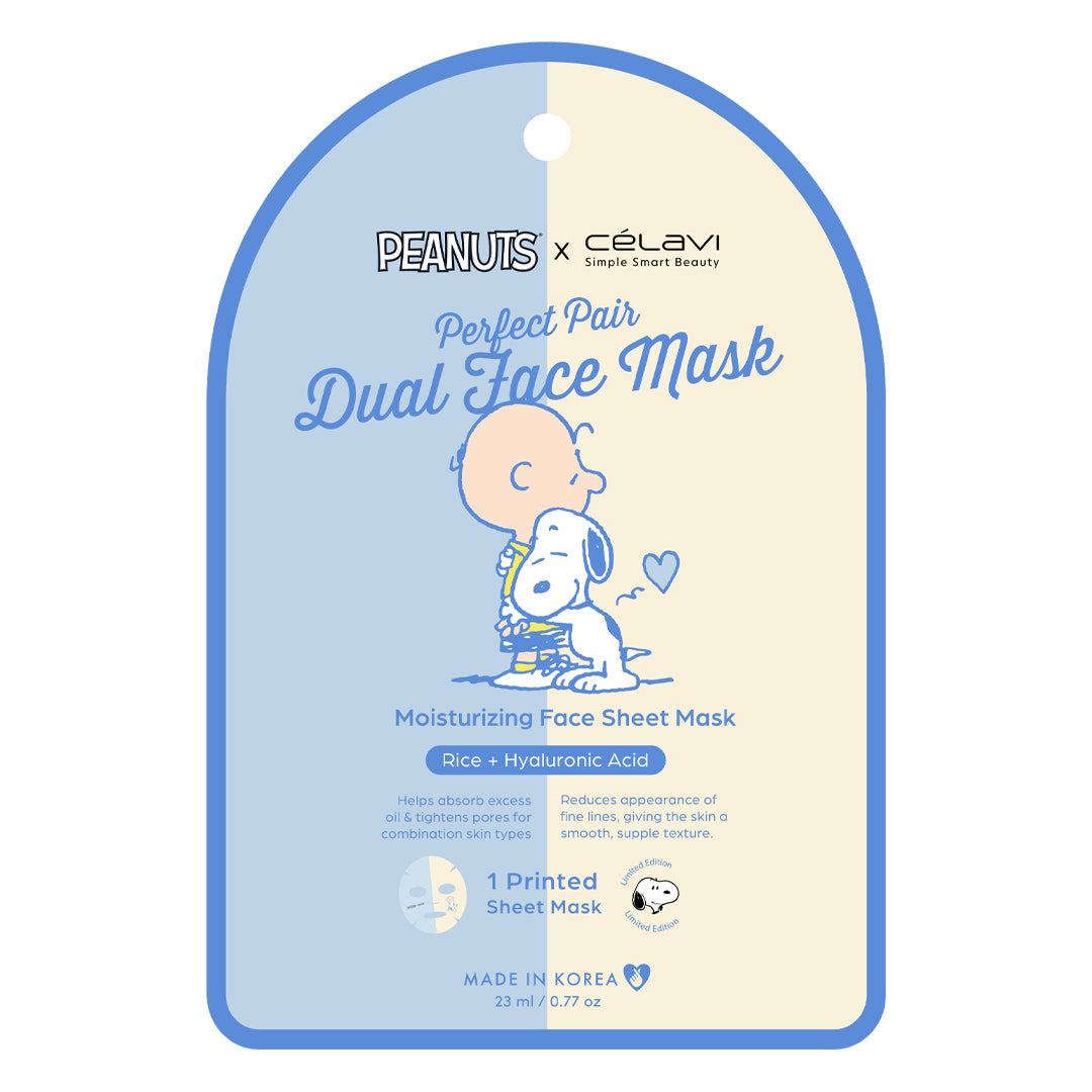 Peanuts Dual Face Mask 5 Pack - Rice + Hyaluronic Acid