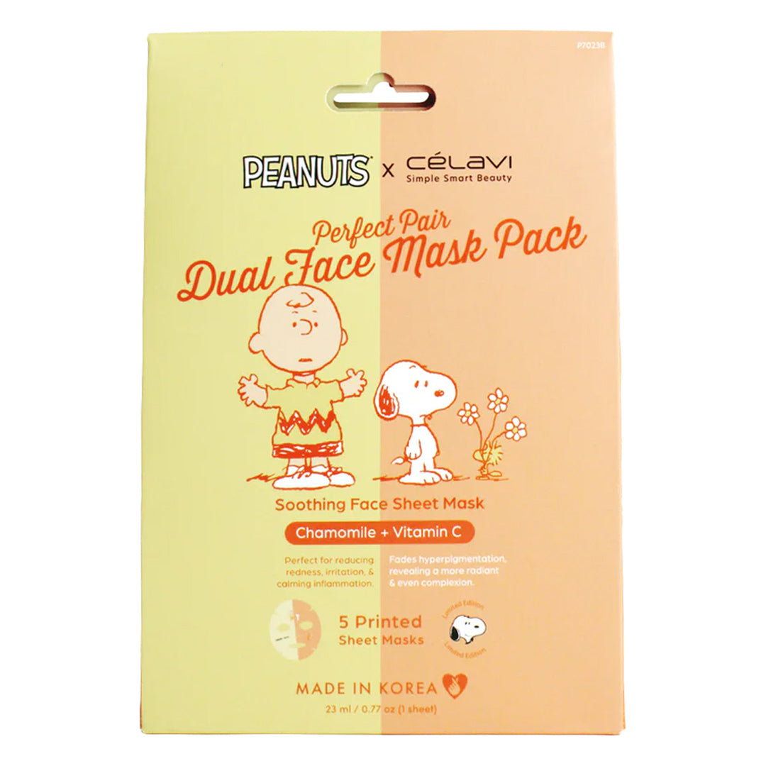 Peanuts Dual Face Mask 5 Pack - Chamomile + Vitamin C