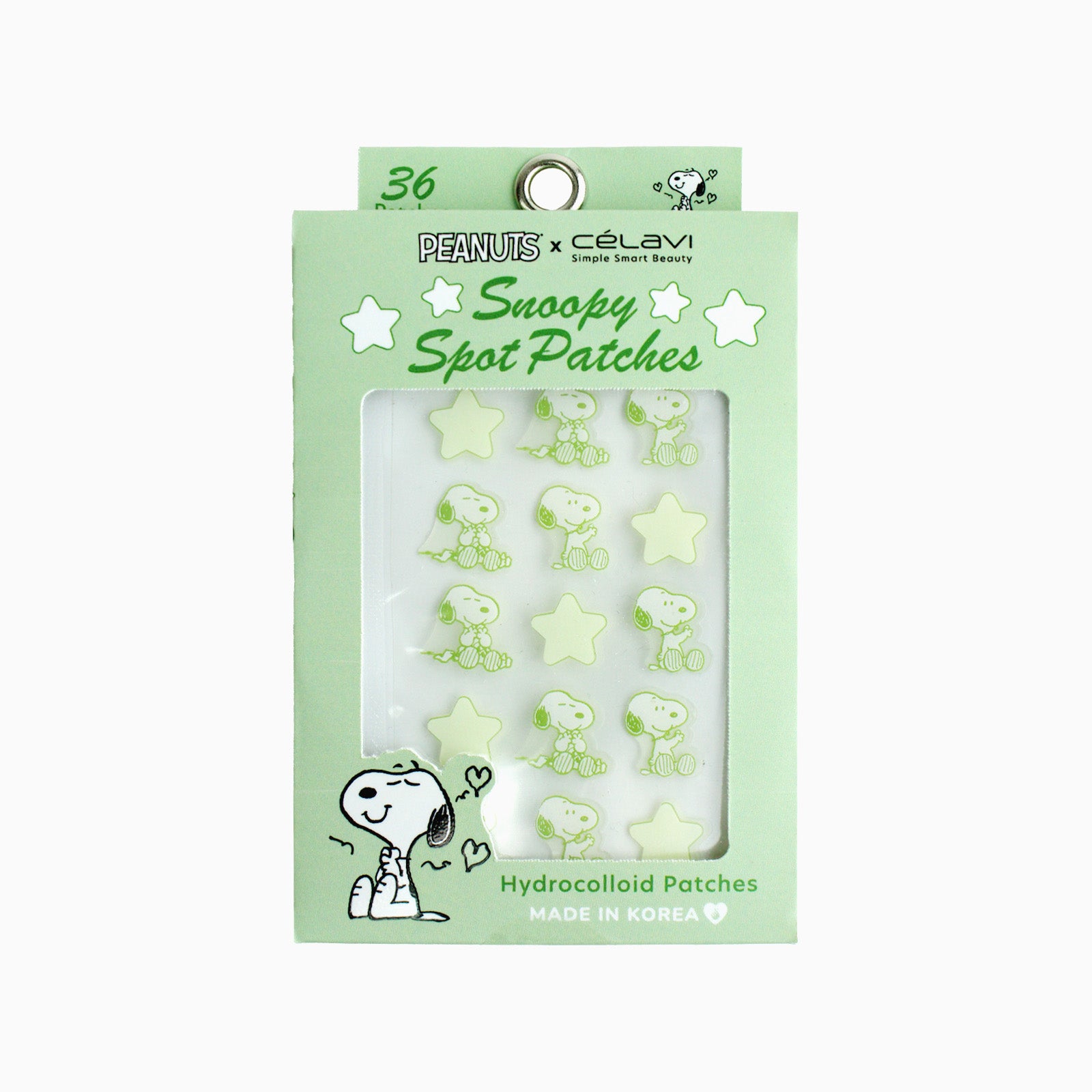 Celavi Peanuts 36 Spot Patches Green Theme