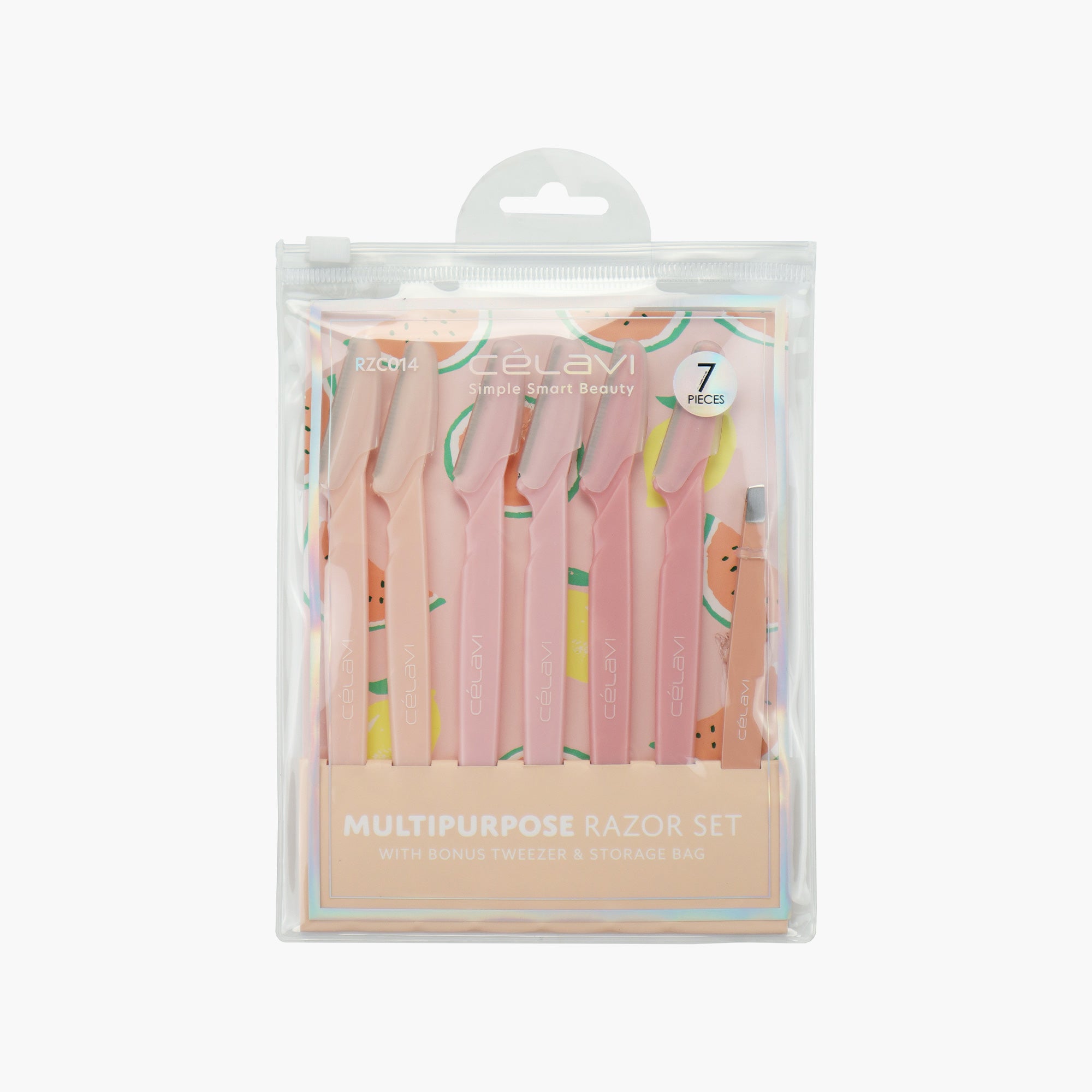 6PC RAZOR SET W/ TWEEZER