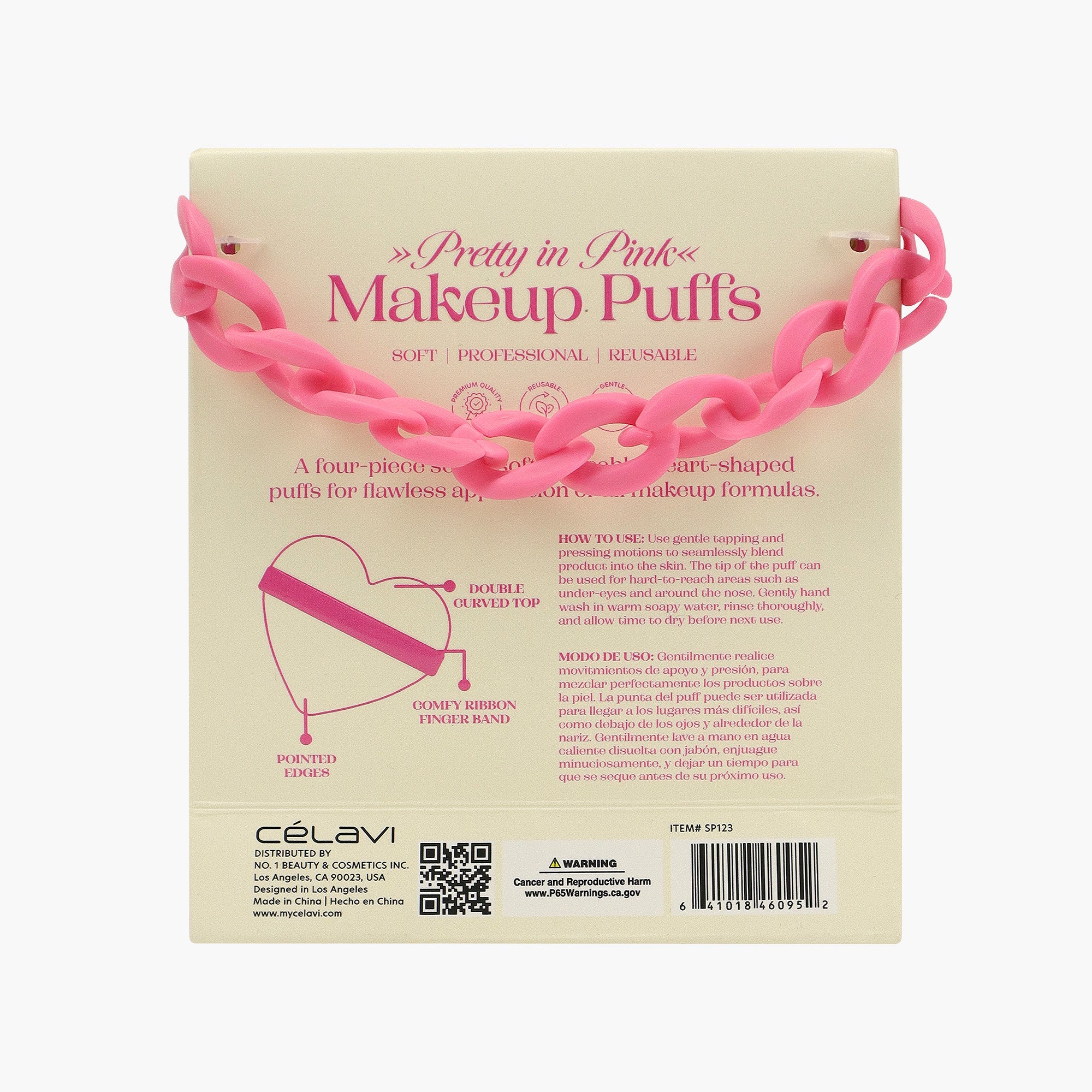 4PC MAKE UP PUFF SET - HOT PINK