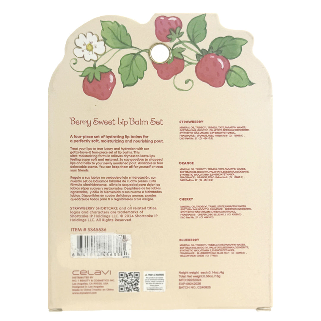 STRAWBERRY SHORTCAKE 4 PC LIP BALM SET