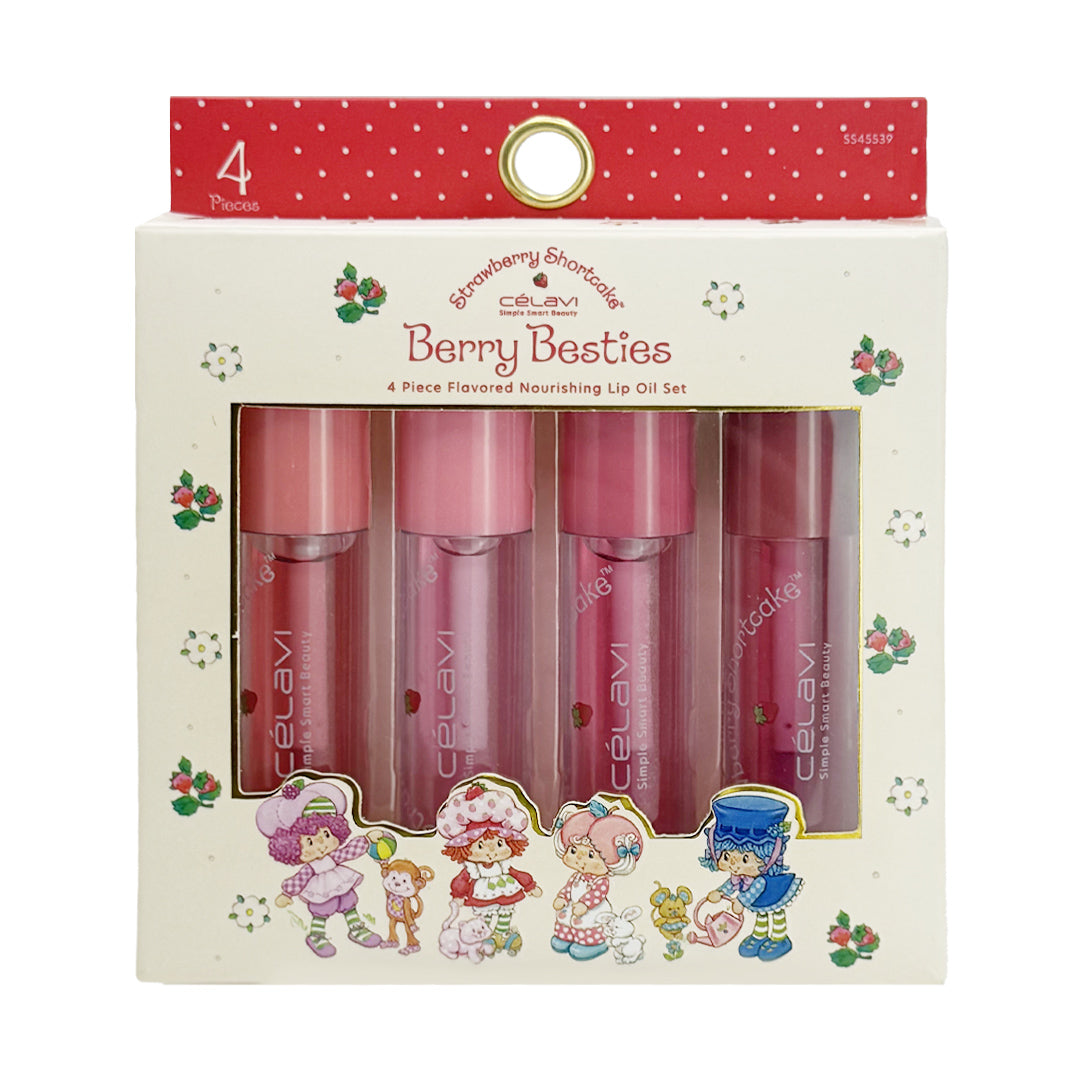STRAWBERRY SHORTCAKE BERRY BESTIES4 PC FLOVORED NOURISHING LIP OIL SET