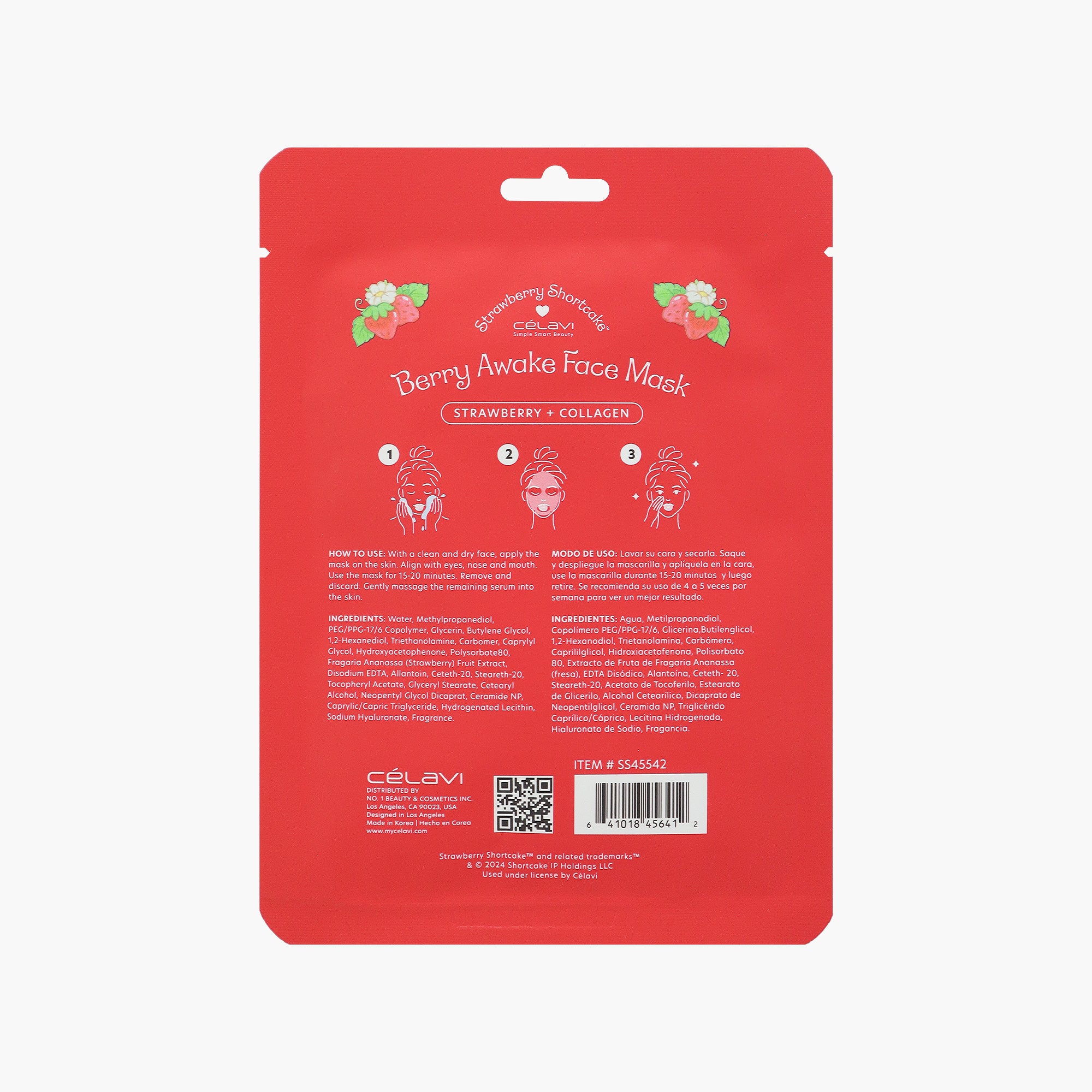 1PC STRAWBERRY SHORTCAKE FACE SHEET MASK