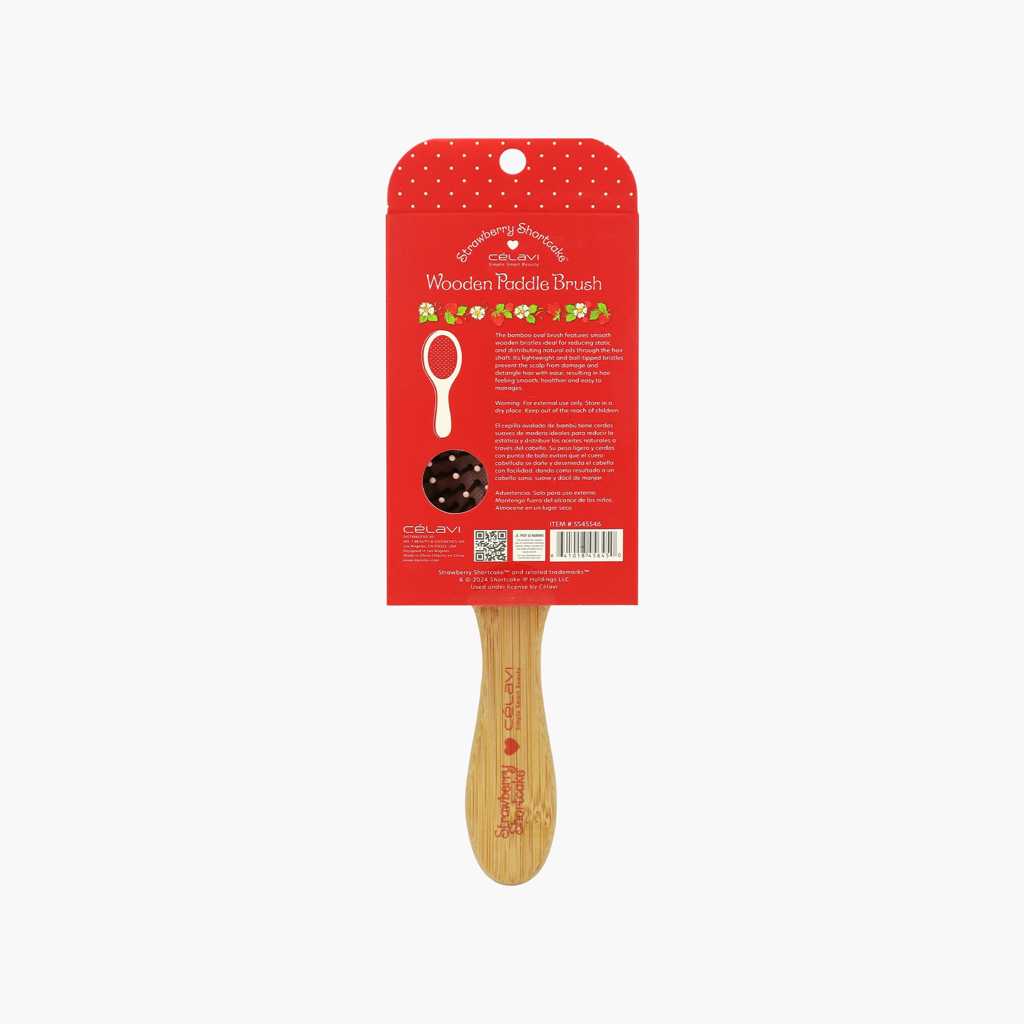 STRAWBERRY SHORTCAKE WOODEN PADDLE BRUSH