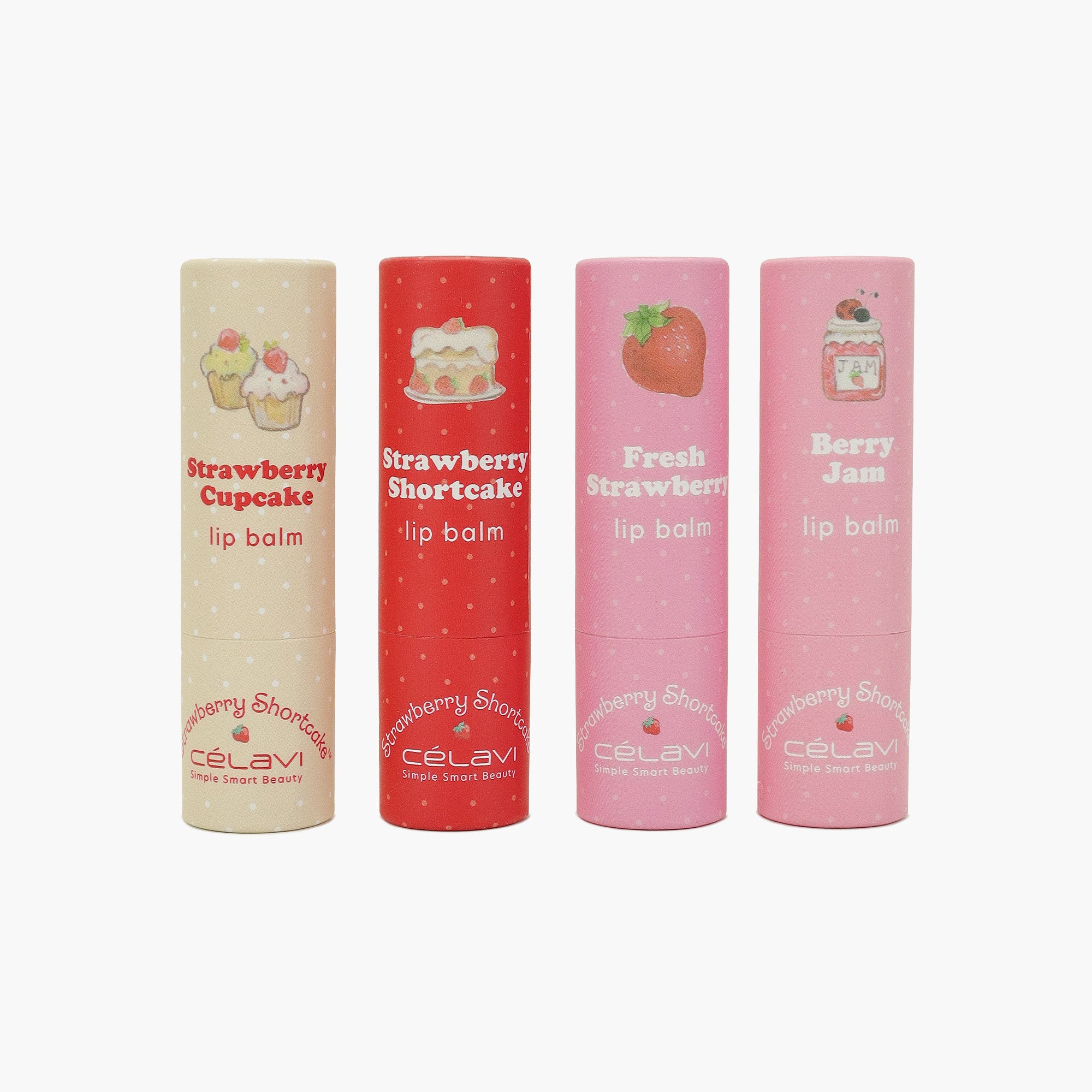 STRAWBERRY SHORTCAKE 4PC LIP BALM SET